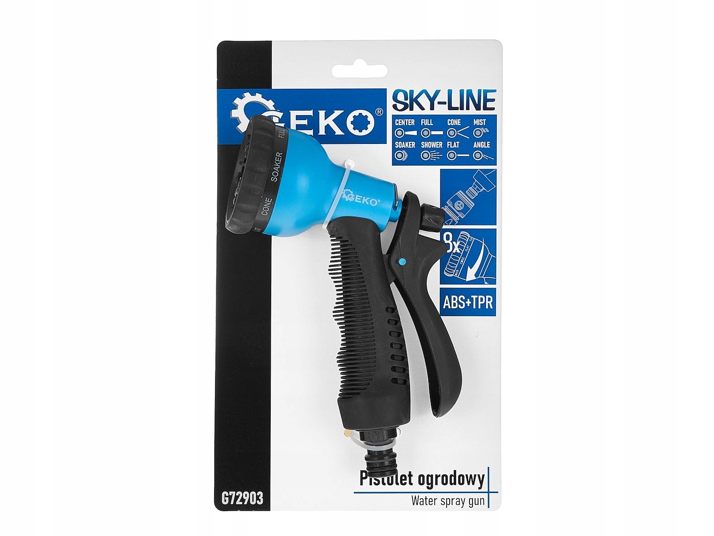GEKO PISTOLET OGRODOWY 8-FUNKCJI DO PODLEWANIA ROŚLIN SKY-LINE G72903