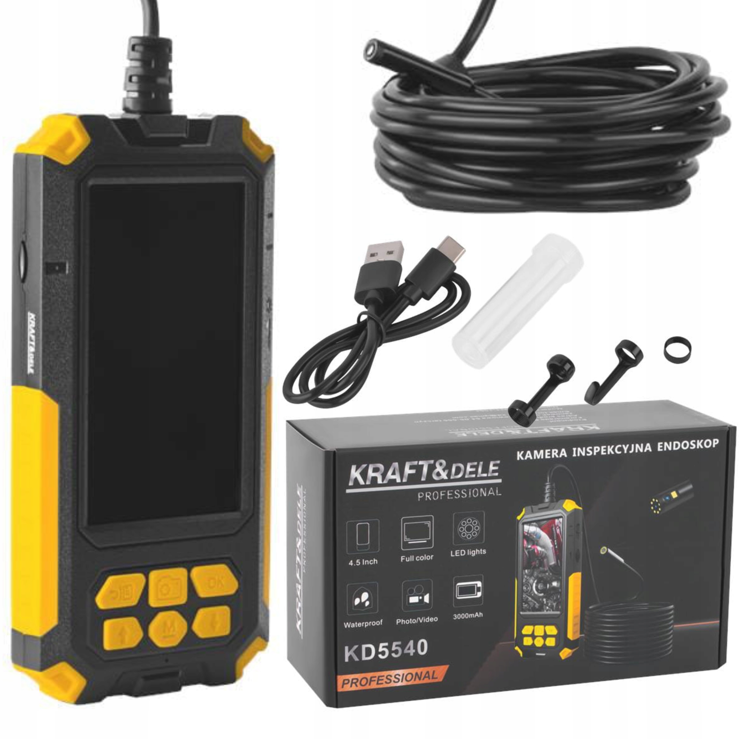 KRAFT&DELE KAMERA ENDOSKOPOWA 1080P IP68 3000mAh do 5 godzin pracy KD5540