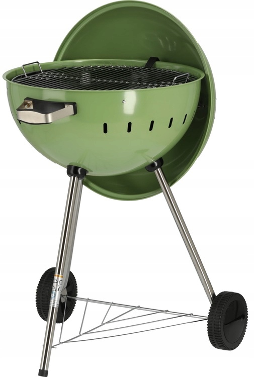 GRILL OGRODOWY WĘGLOWY OKRĄGŁY Z POKRYWĄ RUSZT XXL KÓŁKA POKRYWA 54CM 20303