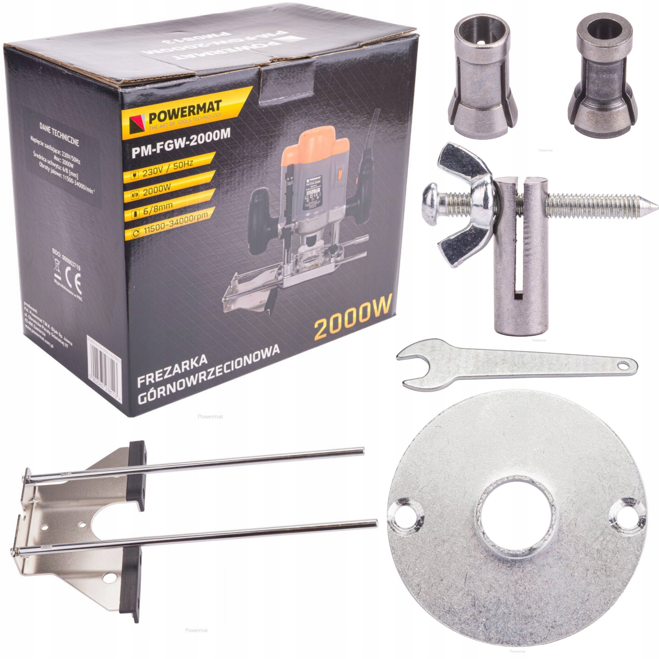 FREZARKA GÓRNOWRZECIONOWA KRAWĘDZIOWA WYCINARKA 2000W 6/8mm +12 FREZÓW