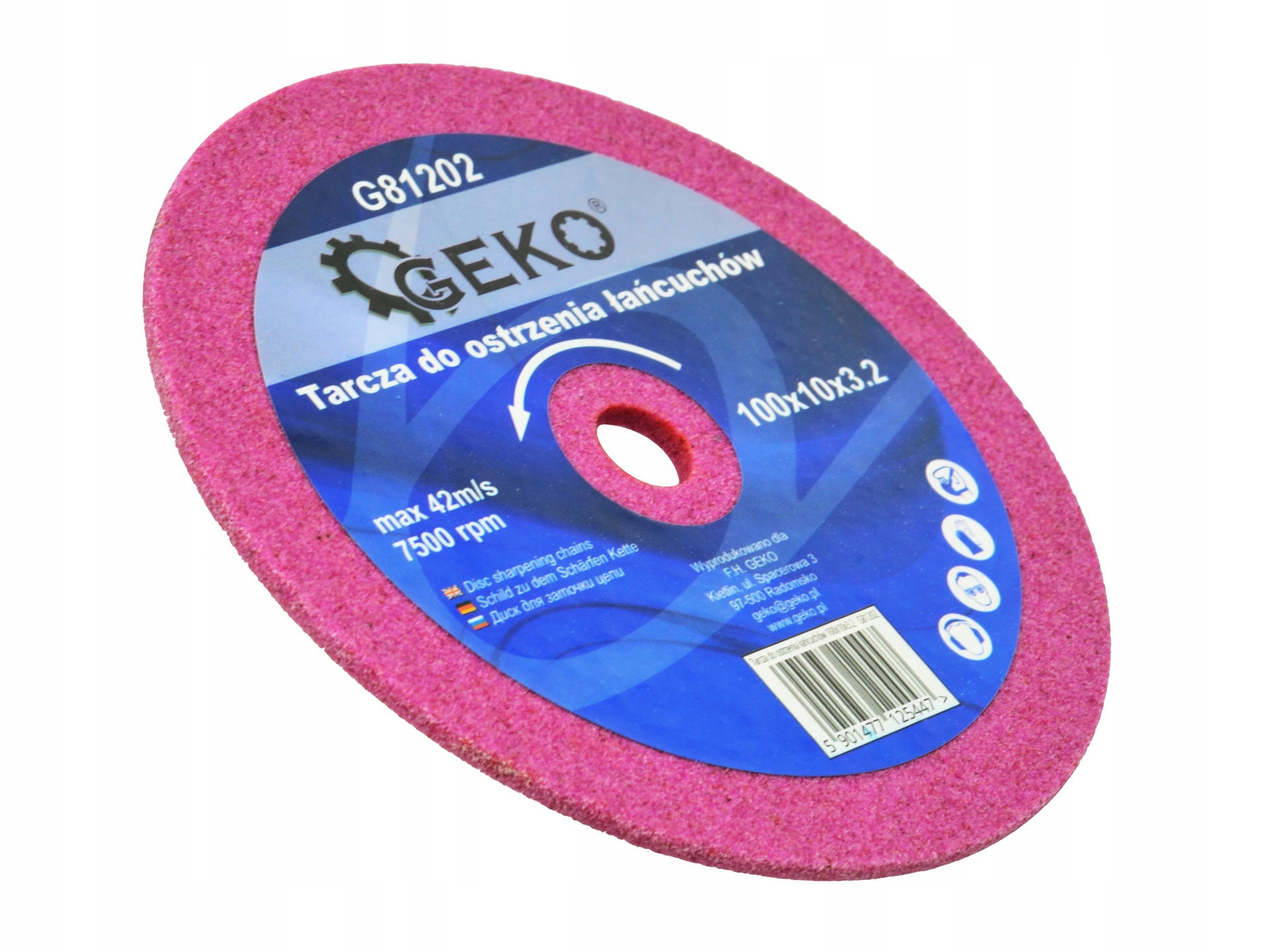 GEKO TARCZA DO OSTRZENIA ŁAŃCUCHÓW PIŁ 100X10X3.2MM KAMIEŃ OSTRZAŁKI G81202