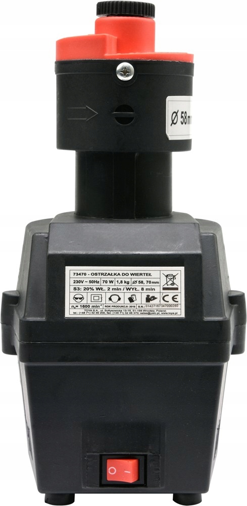 TOYA OSTRZAŁKA DO WIERTEŁ 3-16mm 70W ADAPTER + 2x KAMIEŃ PRZYSTAWKI 73470