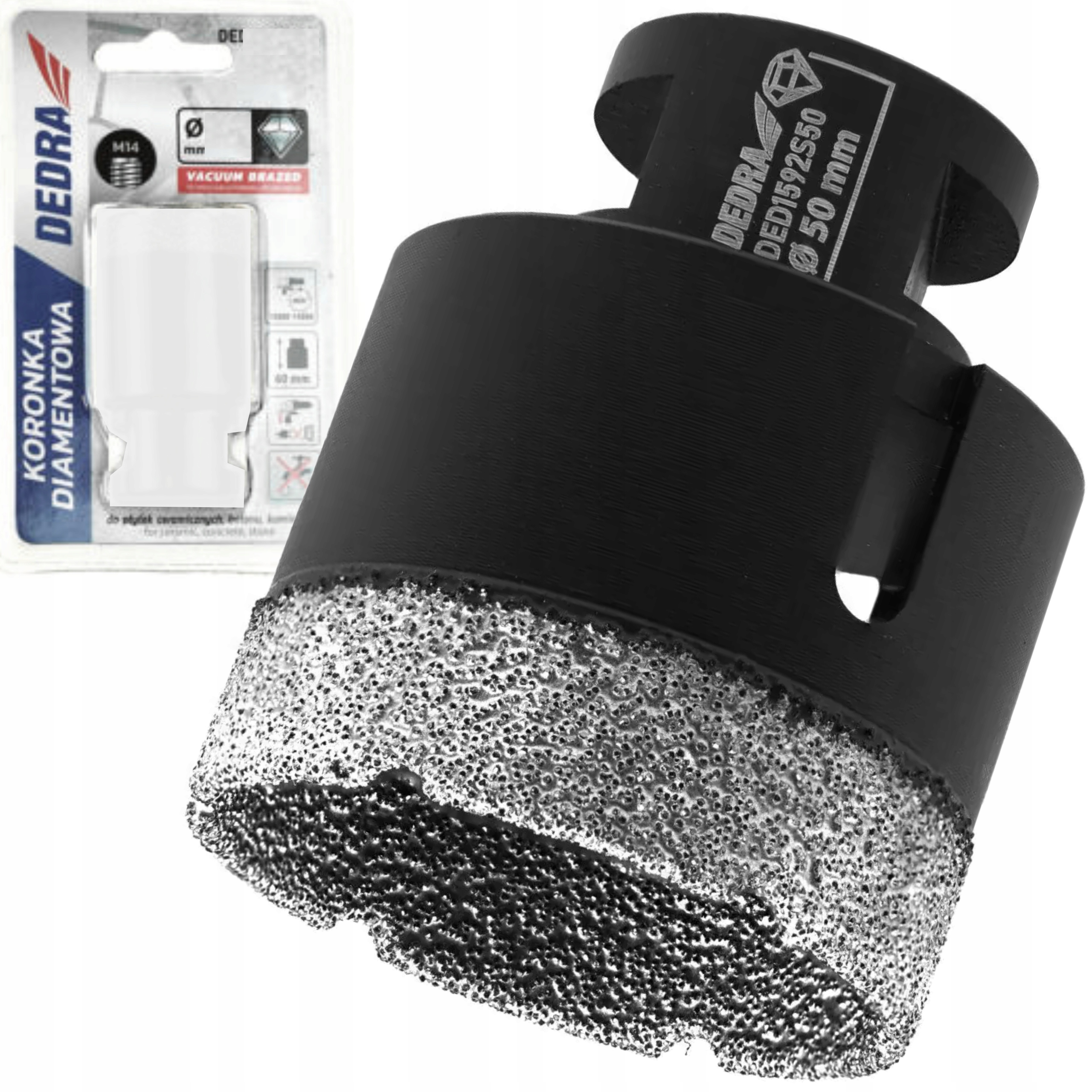 DEDRA OTWORNICA KORONKA DIAMENTOWA VACUUM BRAZED (VB) M14 50MM DED1592S50