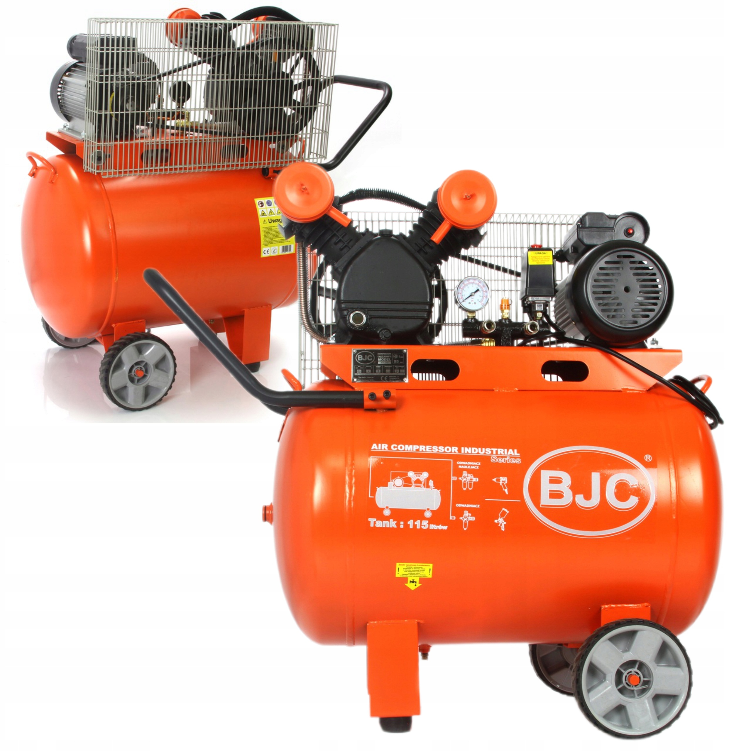 BJC KOMPRESOR SPRĘŻARKA ZBIORNIK 115L 3KM 2 TŁOKI 10 BAR V-2065 B88014V