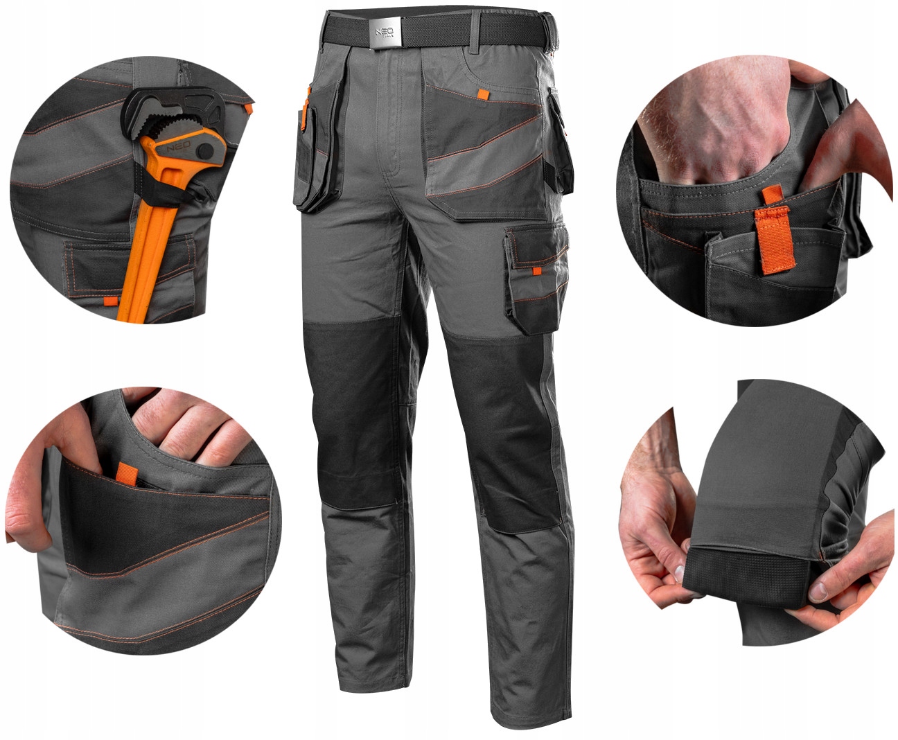 NEO SPODNIE ROBOCZE DO PASA 100% bawełna 2XL PASEK