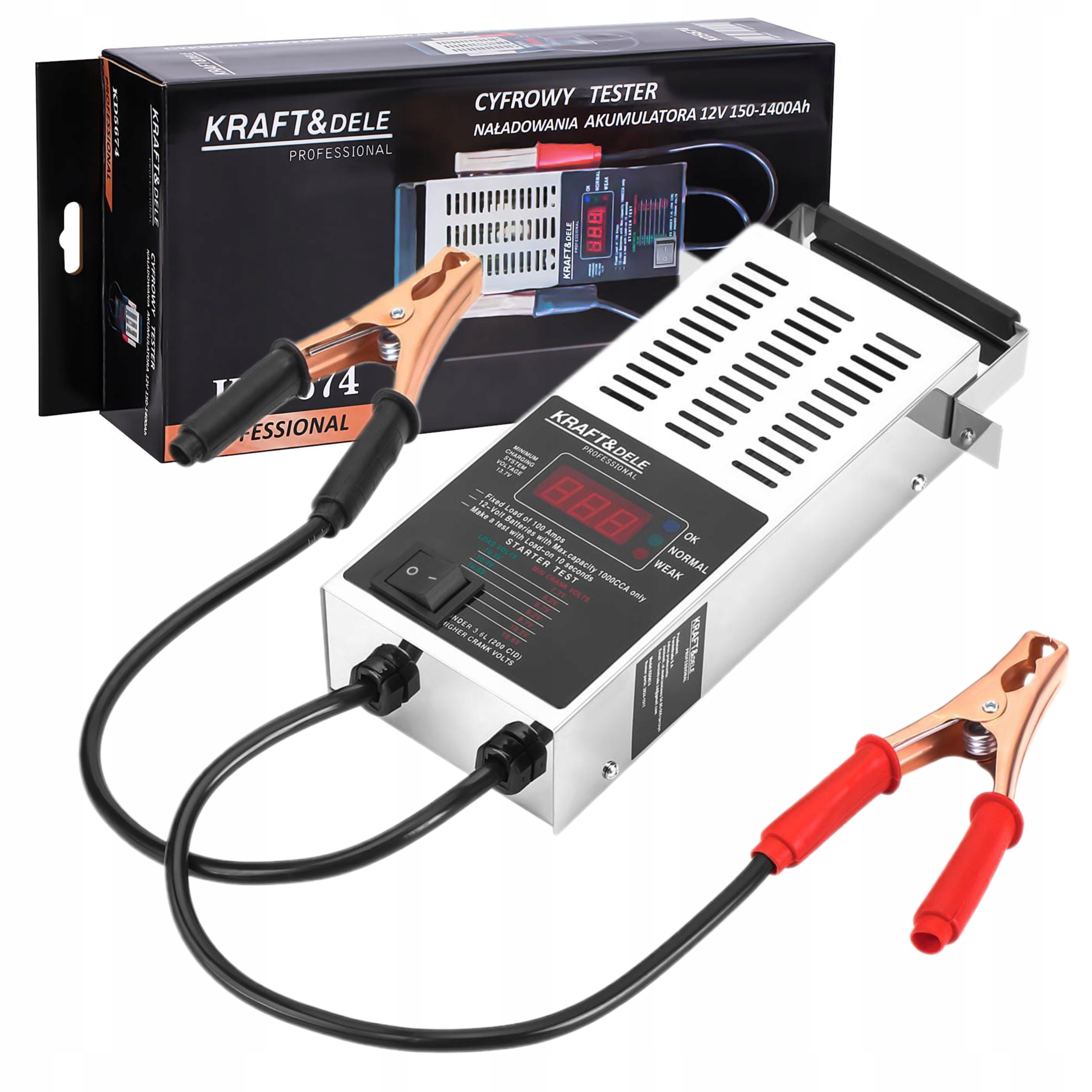 TESTER CYFROWY DO SPRAWDZANIA AKUMULATORÓW 12V 150-1400A KRAFT&DELE KD5674