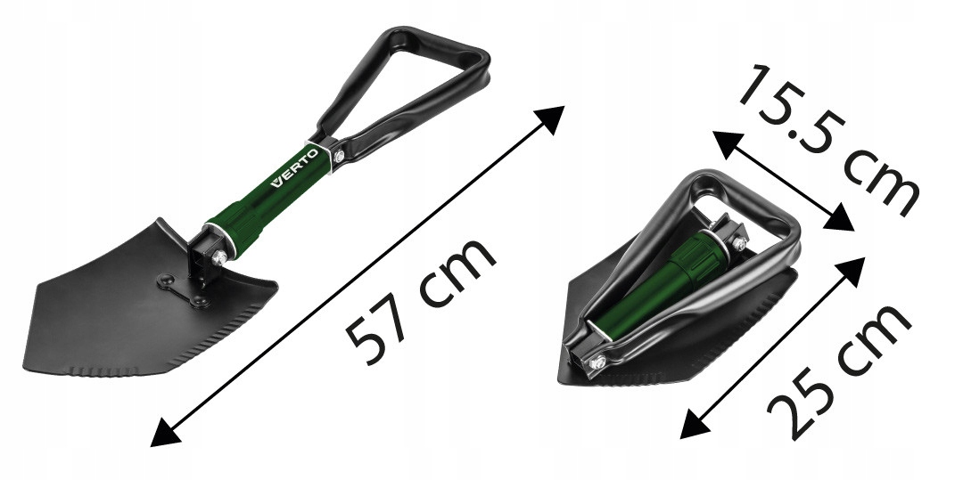 VERTO SAPERKA 57cm SKŁADANA ŁOPATA METALOWA 15G075