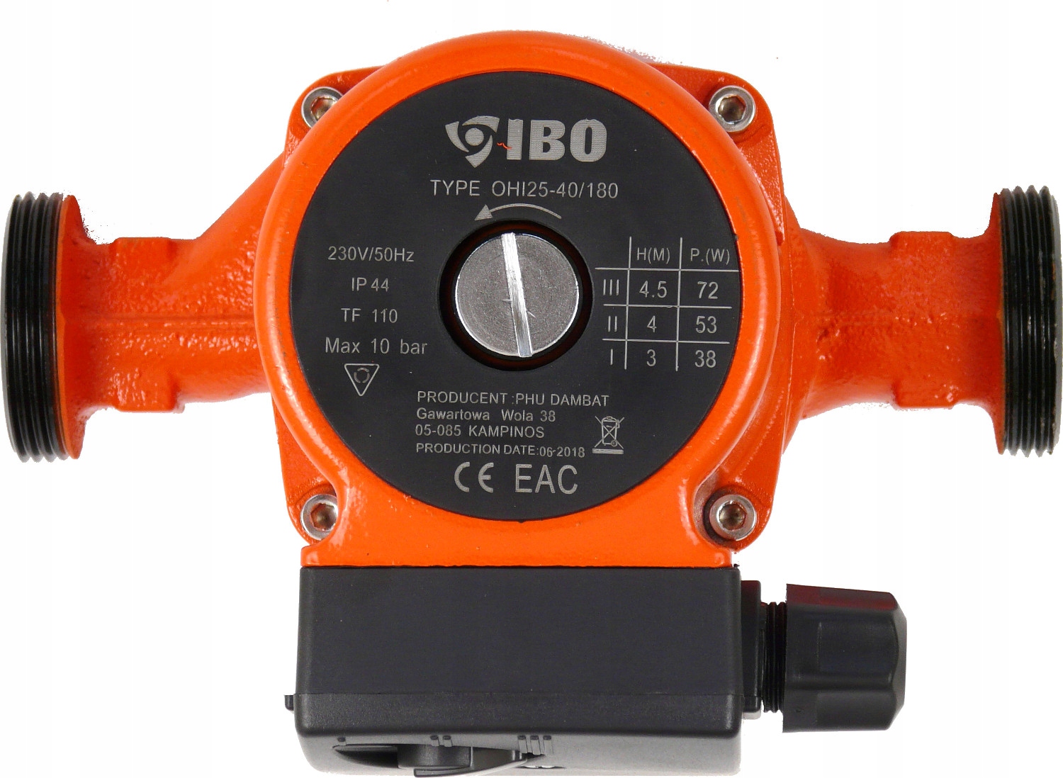 POMPA CYRKULACYJNA 3BIEGOWA 25-40/180 SOLIDNA MOCNA WYDAJNA IBO OHI MAX 72W