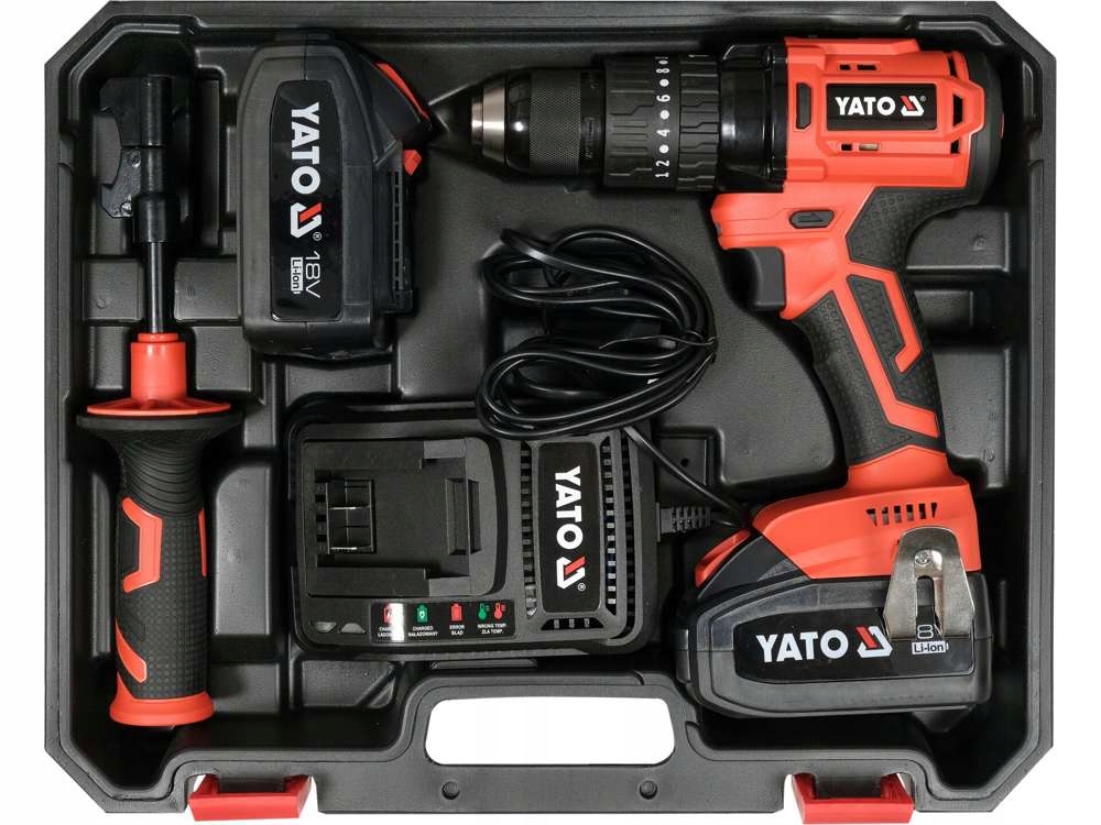 YATO KOMPLET WKRĘTARKA UDAROWA 18V 2x3Ah BEZSZCZOTKOWA WALIZKA YT-82791