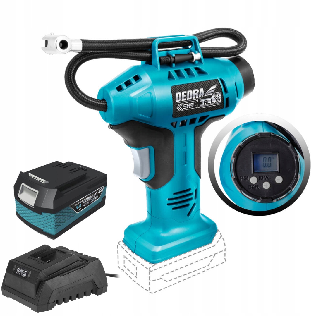 DEDRA KOMPRESOR PISTOLETOWY 18V LCD DED7078LCD 5Ah