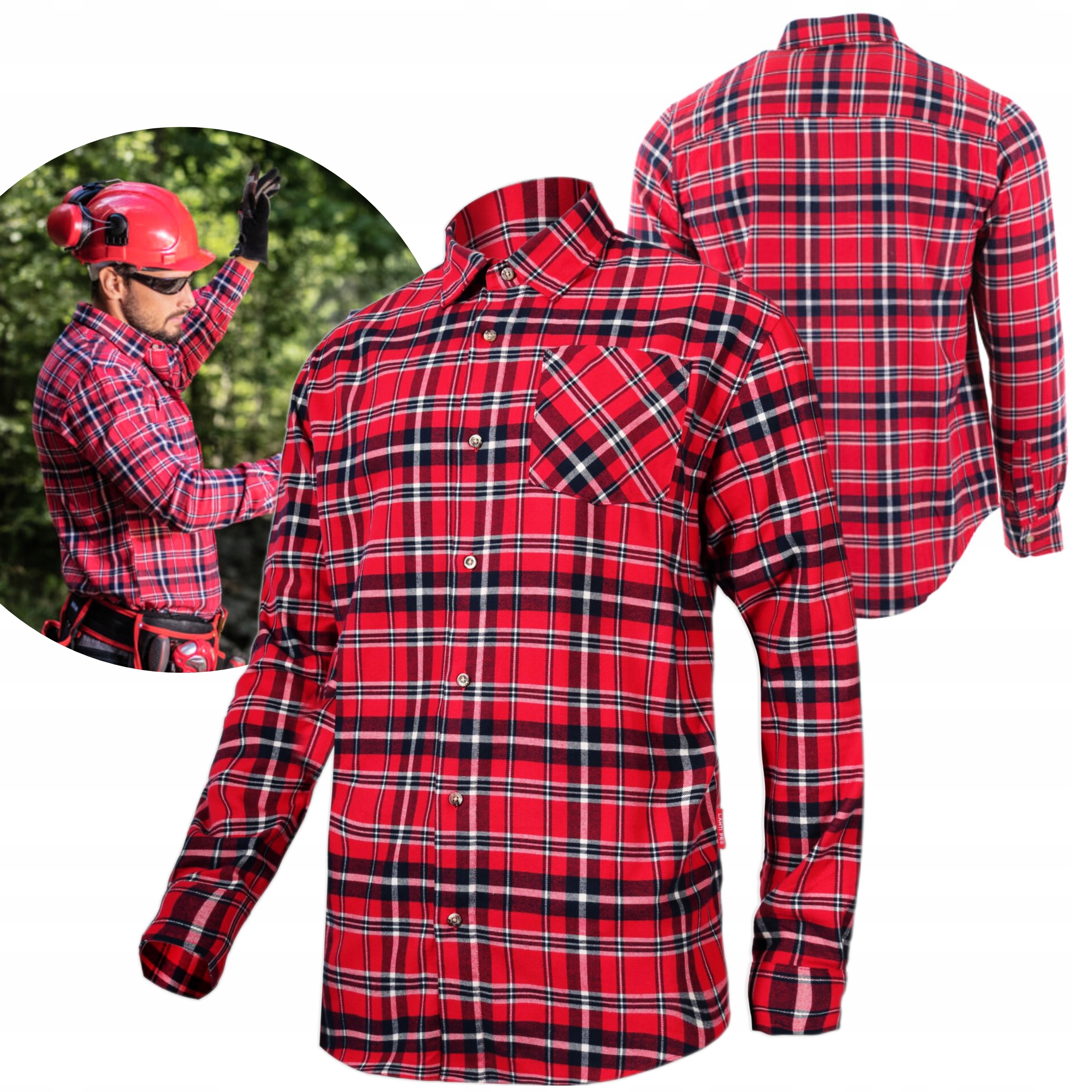 KOSZULA FLANELOWA ROBOCZA BAWEŁNA W KRATĘ CE LAHTI PRO L4180305 r. XXL