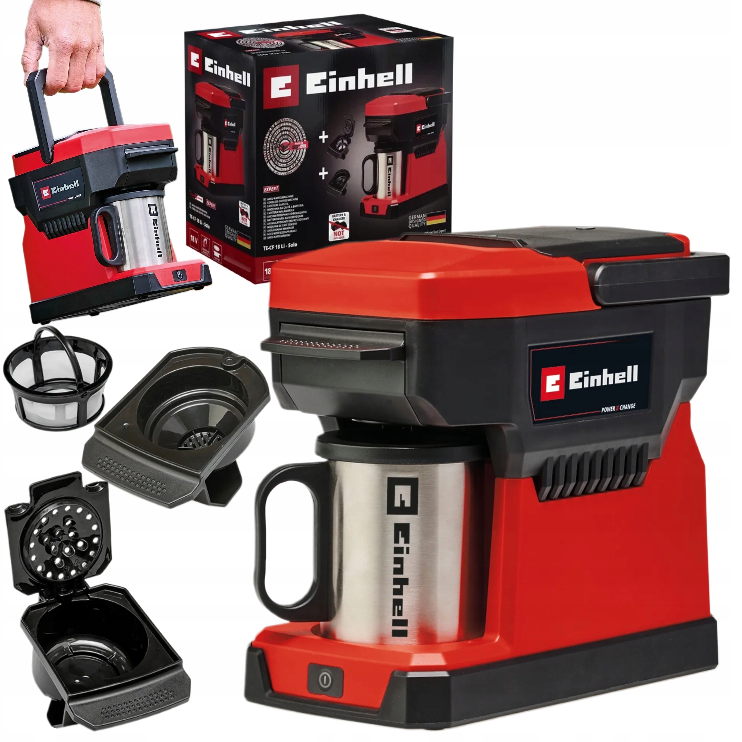 EINHELL EKSPRES DO KAWY 2w1 AKUMULATOROWY 18V +KUBEK TE-CF 18 Li-Solo