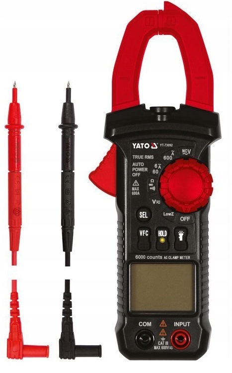 YATO MIERNIK CYFROWY CĘGOWY MULTIMETR WYŚWIETLACZ LCD CĘGI POMIAROWE 73092