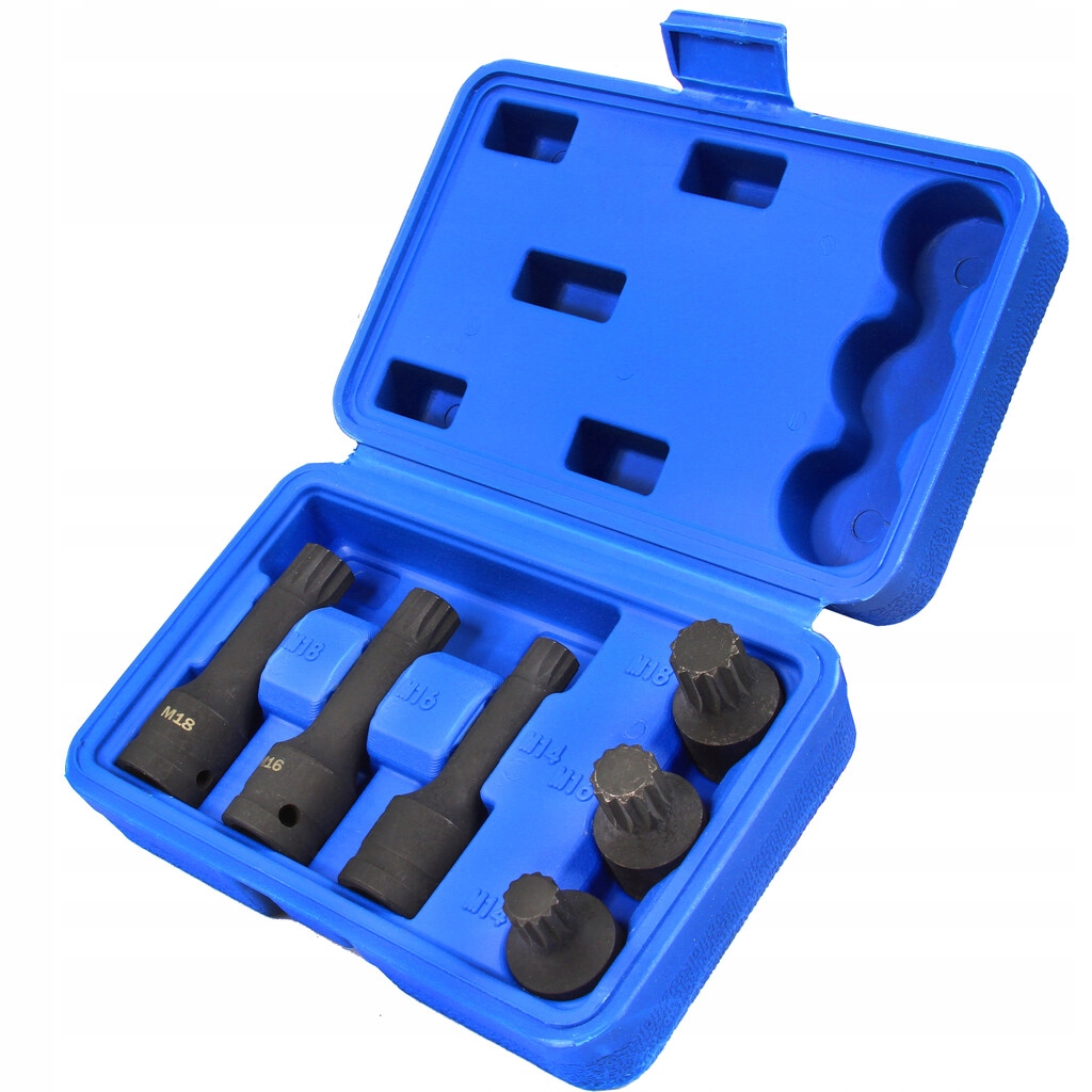 KLUCZE NASADKI UDAROWE PIAST ZAWIESZENIA GWIAZDKA SPLINE M14 M16 M18 1/2''