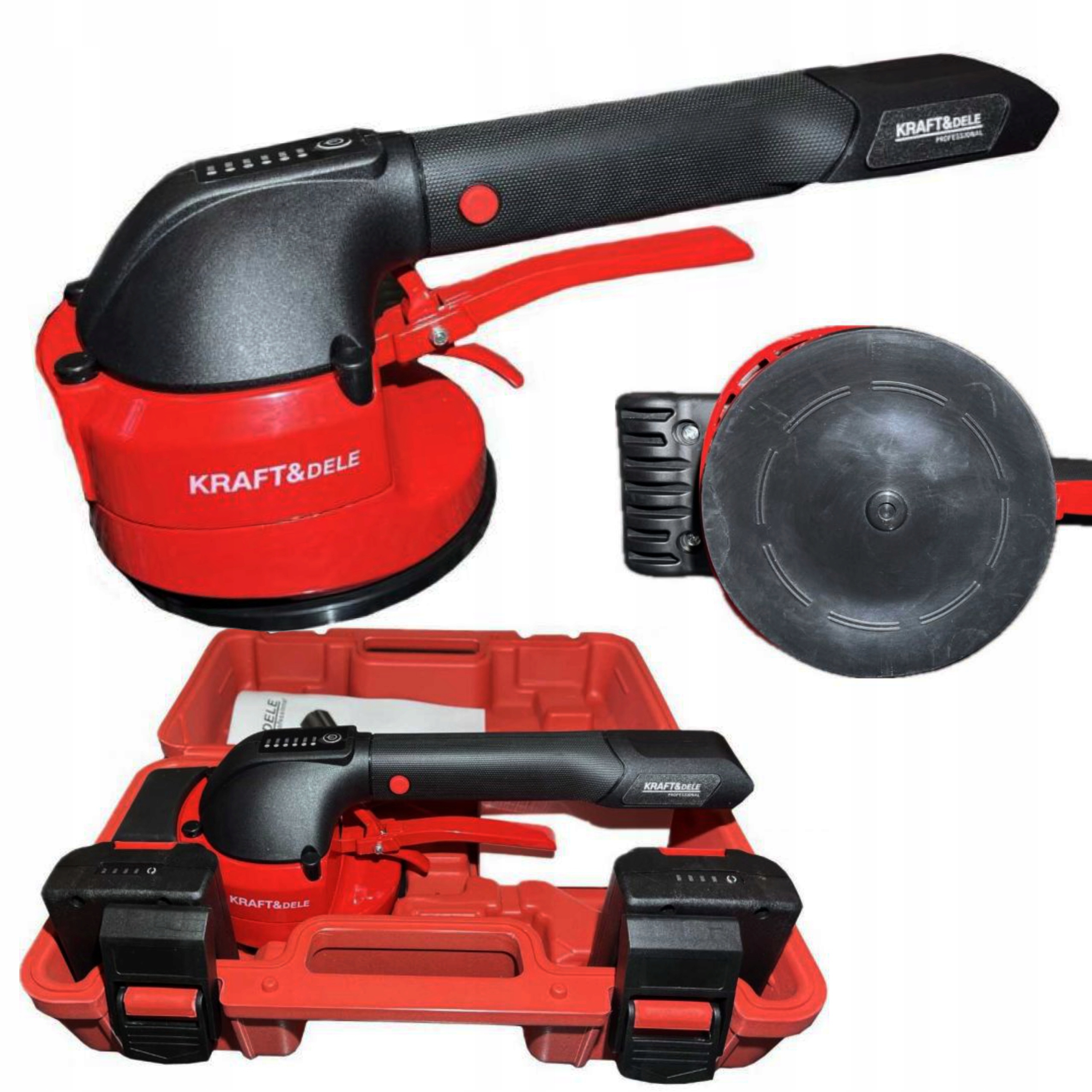 PRZYSSAWKA WIBRUJĄCA DO UKŁADANIA PŁYTEK WIBRATOR DO POZIOMOWANIA 2xAKU 18V