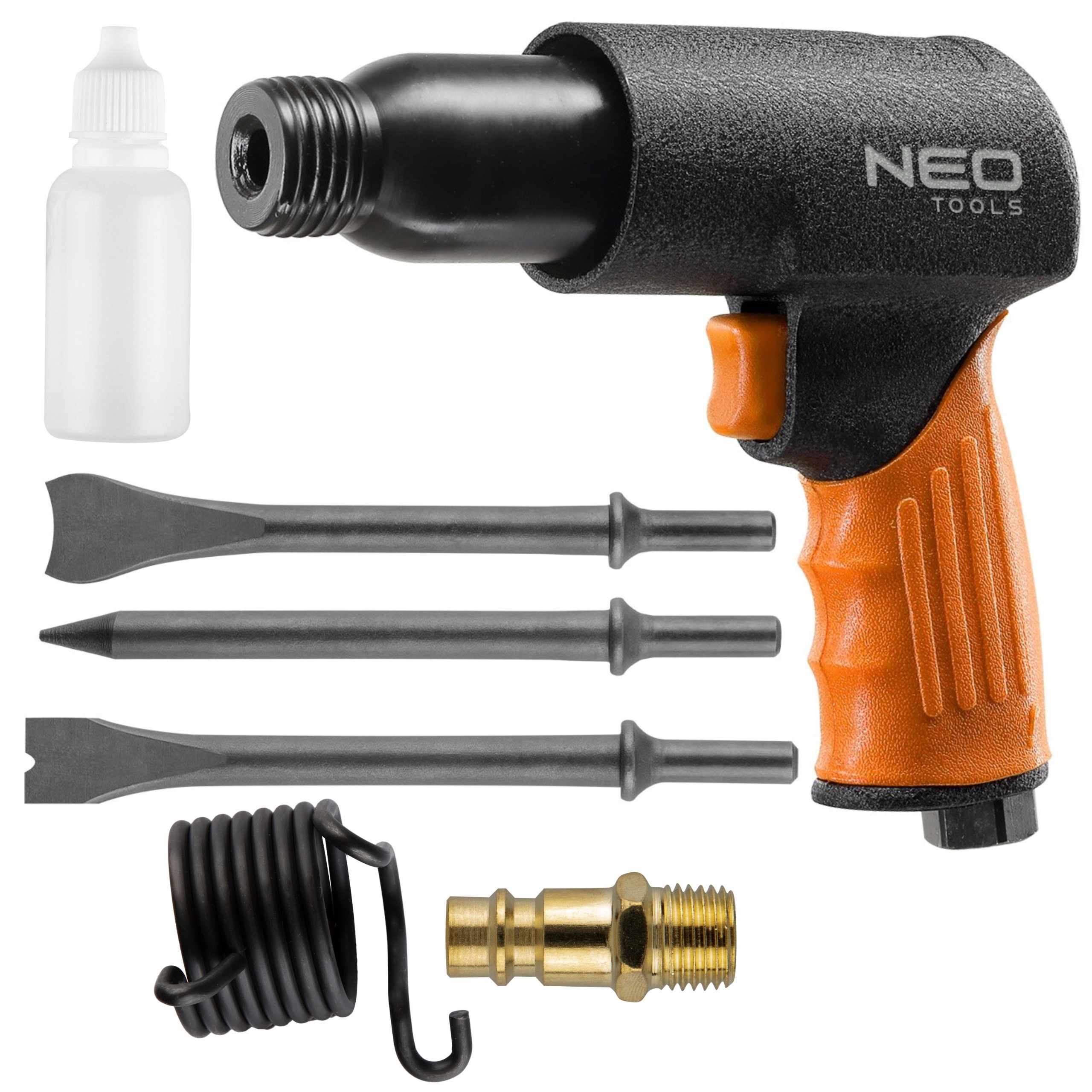 NEO TOOLS MŁOTEK UDAROWY PNEUMATYCZNY 190MM 5 DŁUT + PRZYŁĄCZE 14-028