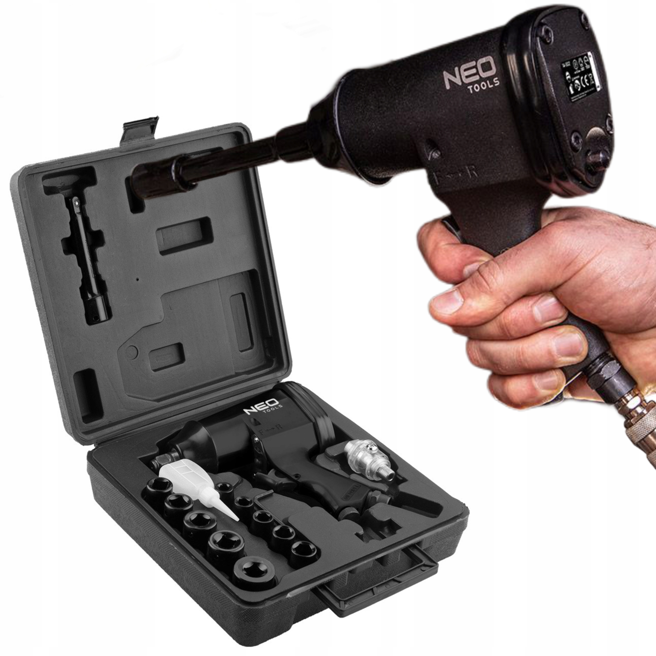 NEO KLUCZ UDAROWY pneumatyczny 1/2'' ZESTAW 14-502