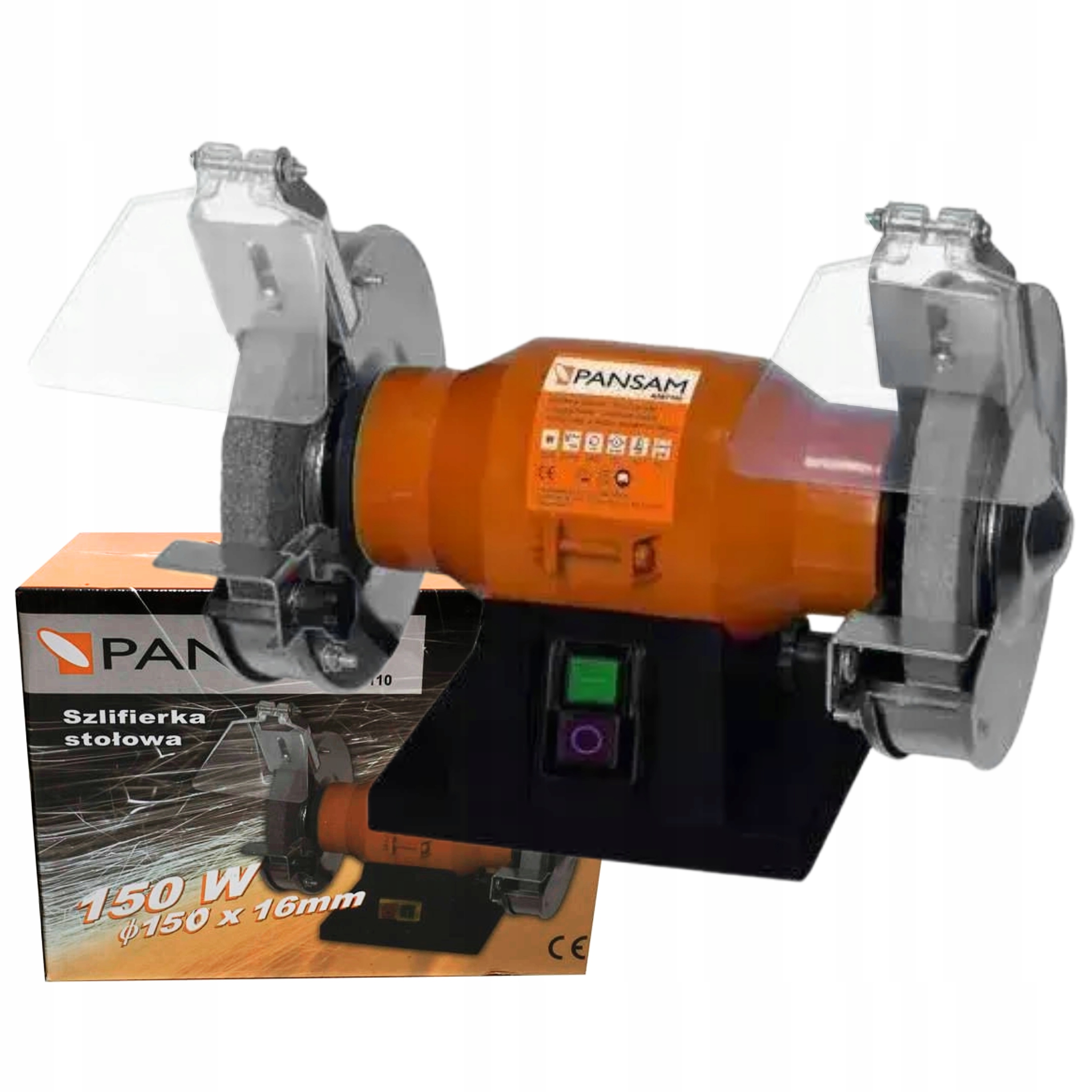 PANSAM SZLIFIERKA STOŁOWA DWUTARCZOWA A067110 150W 150x16mm PRACA NA SUCHO