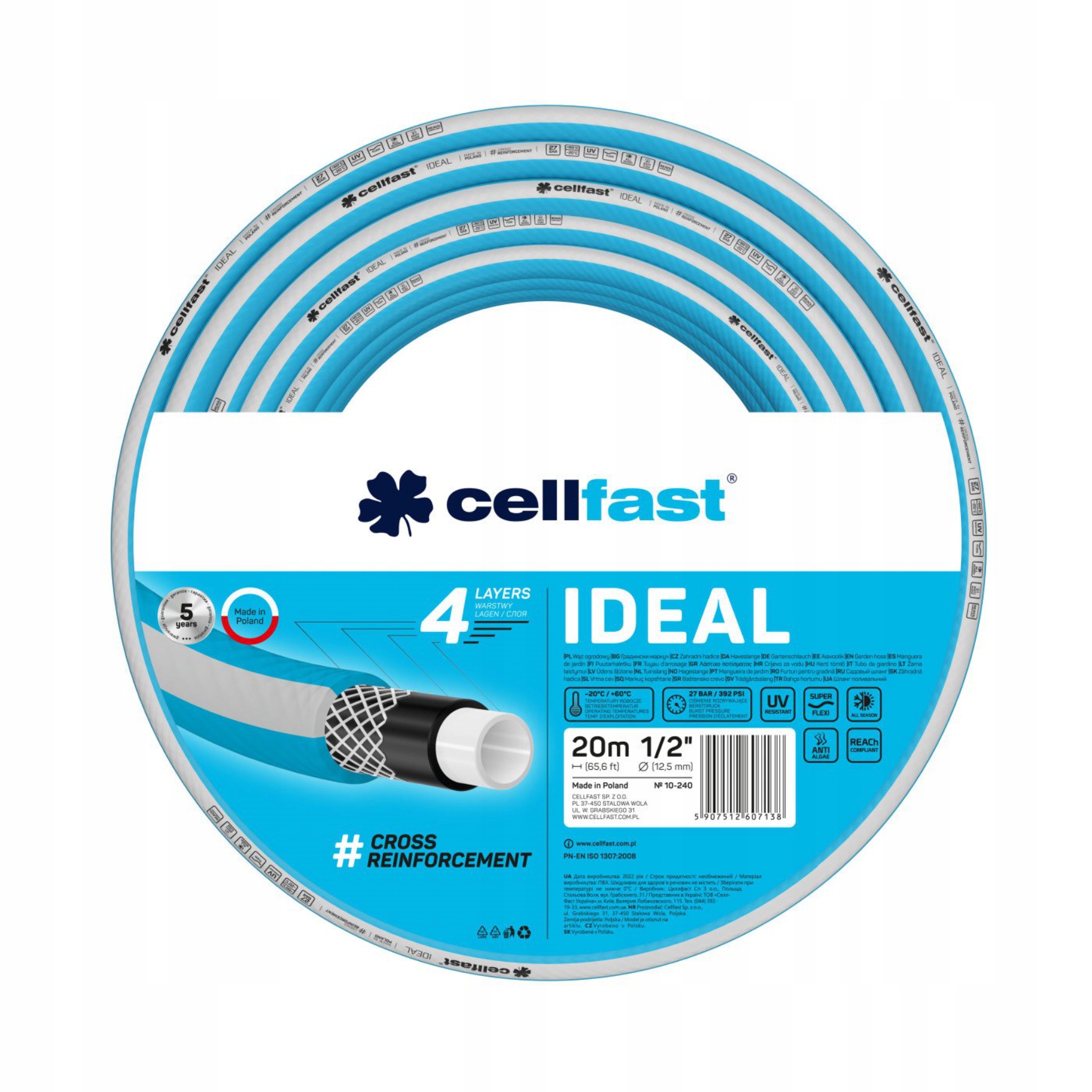 CELLFAST ZESTAW WÓZEK ALUPLUS +WĄŻ IDEAL 1/2" 20M