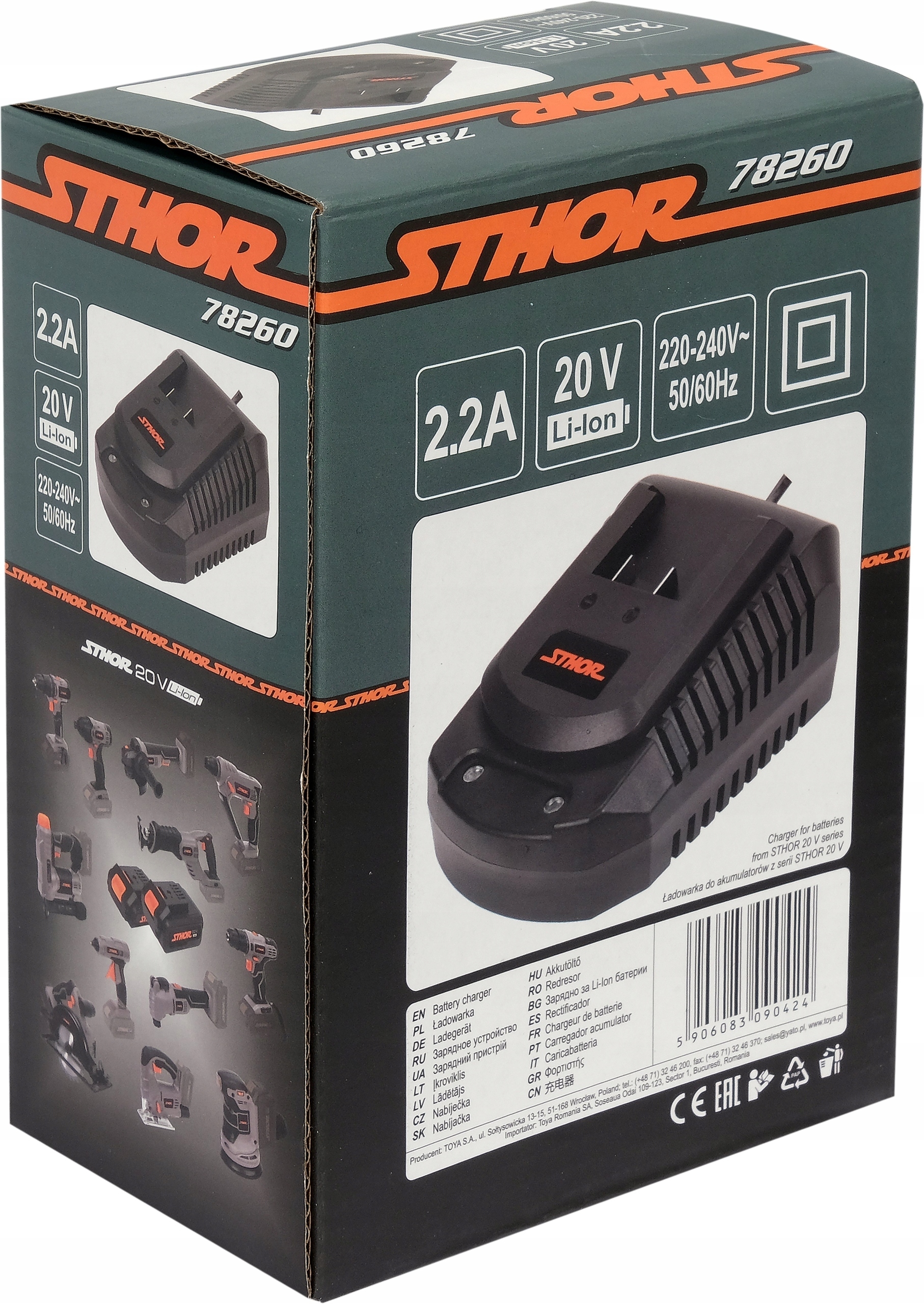 ŁADOWARKA 20V 2A DO AKUMULATORÓW SYSTEMU STHOR 20V