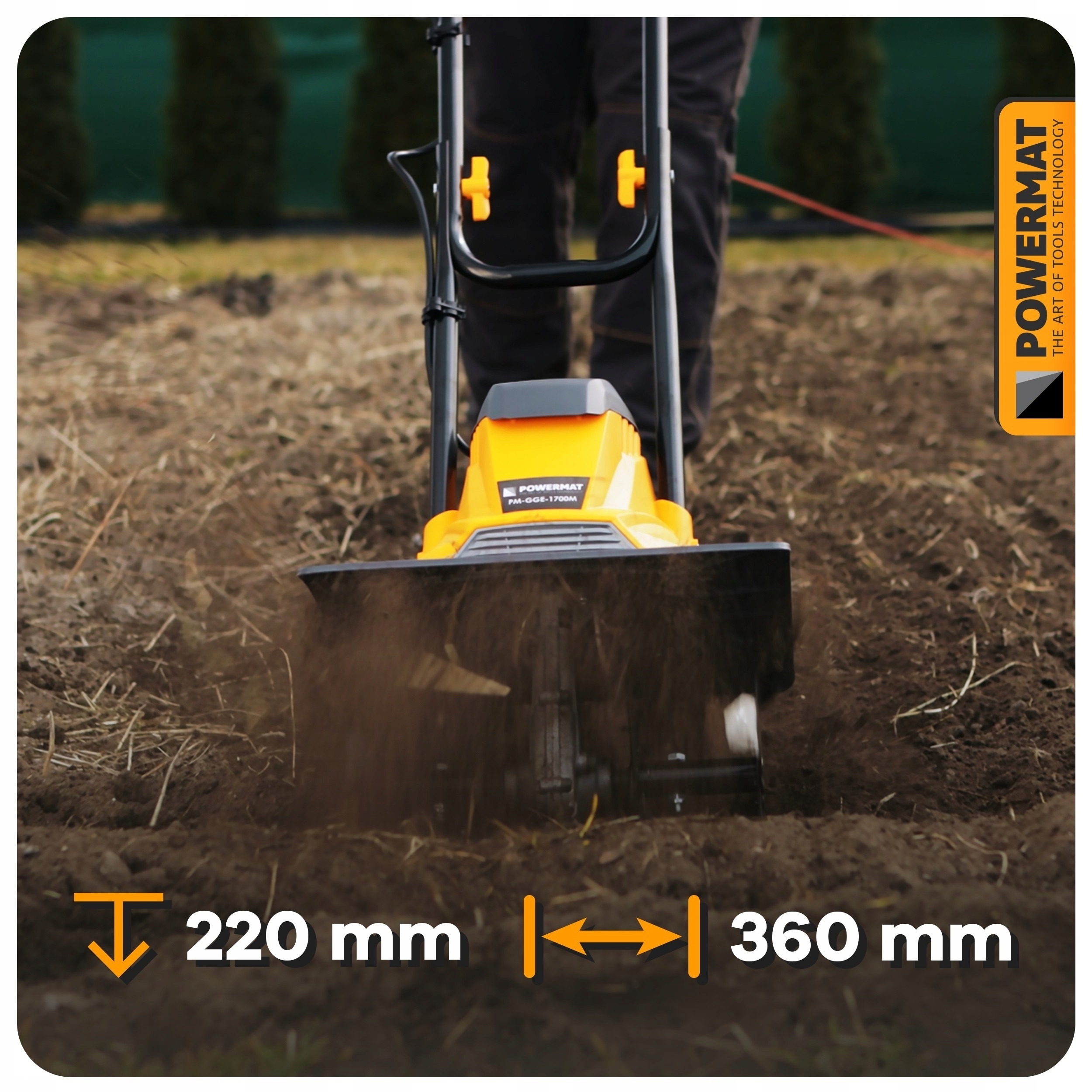 GLEBOGRYZARKA ELEKTRYCZNA KULTYWATOR DO ZIEMI 36cm 1700W 360mm REGULACJA +P