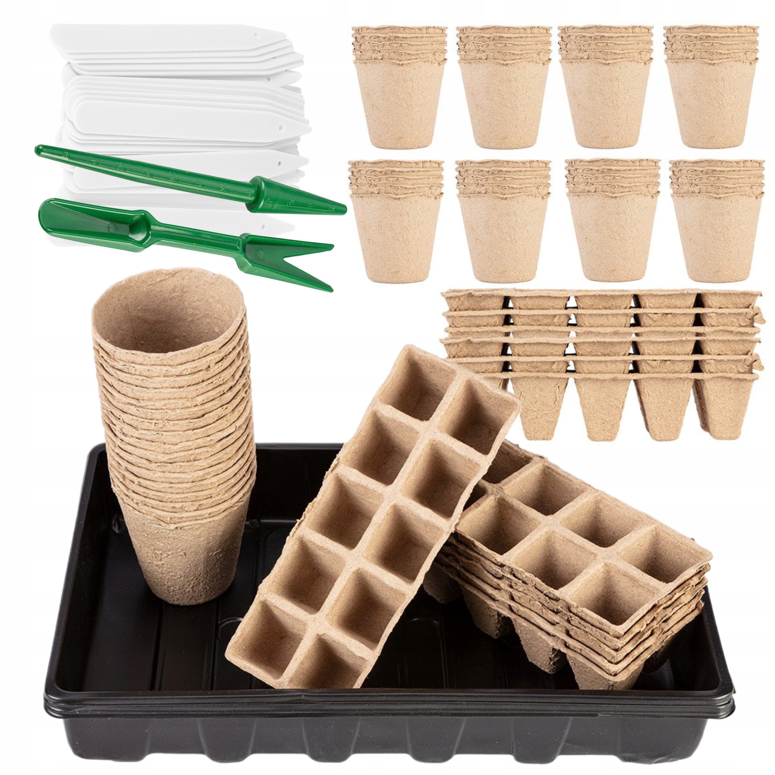 ZESTAW DO ROZSADZANIA 88 ELEMENTÓW BIODEGRADOWALNE DONICE TORFOWE 15G467