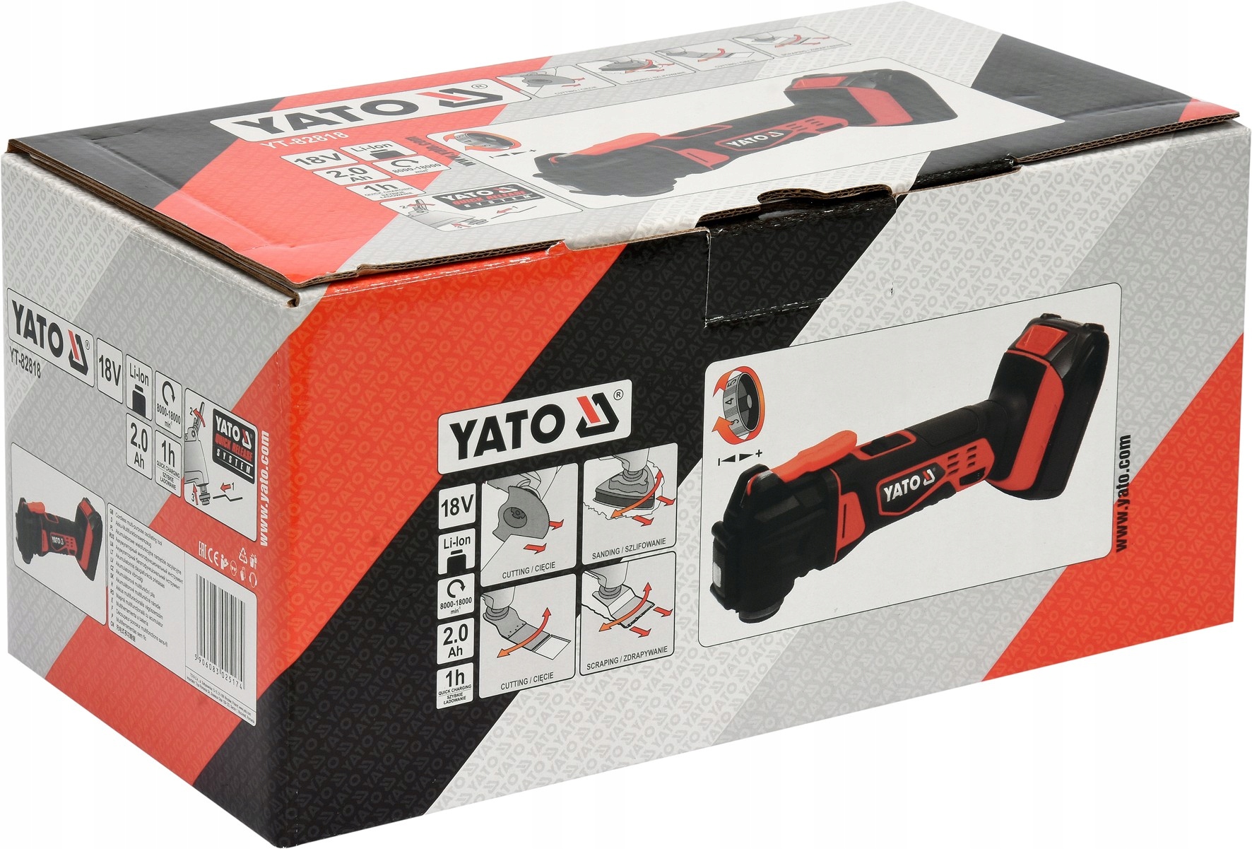 YATO NARZĘDZIE AKUMULATOROWE WIELOFUNKCYJNE OSCYLACYJNE SZLIFIERKA 18V 2Ah