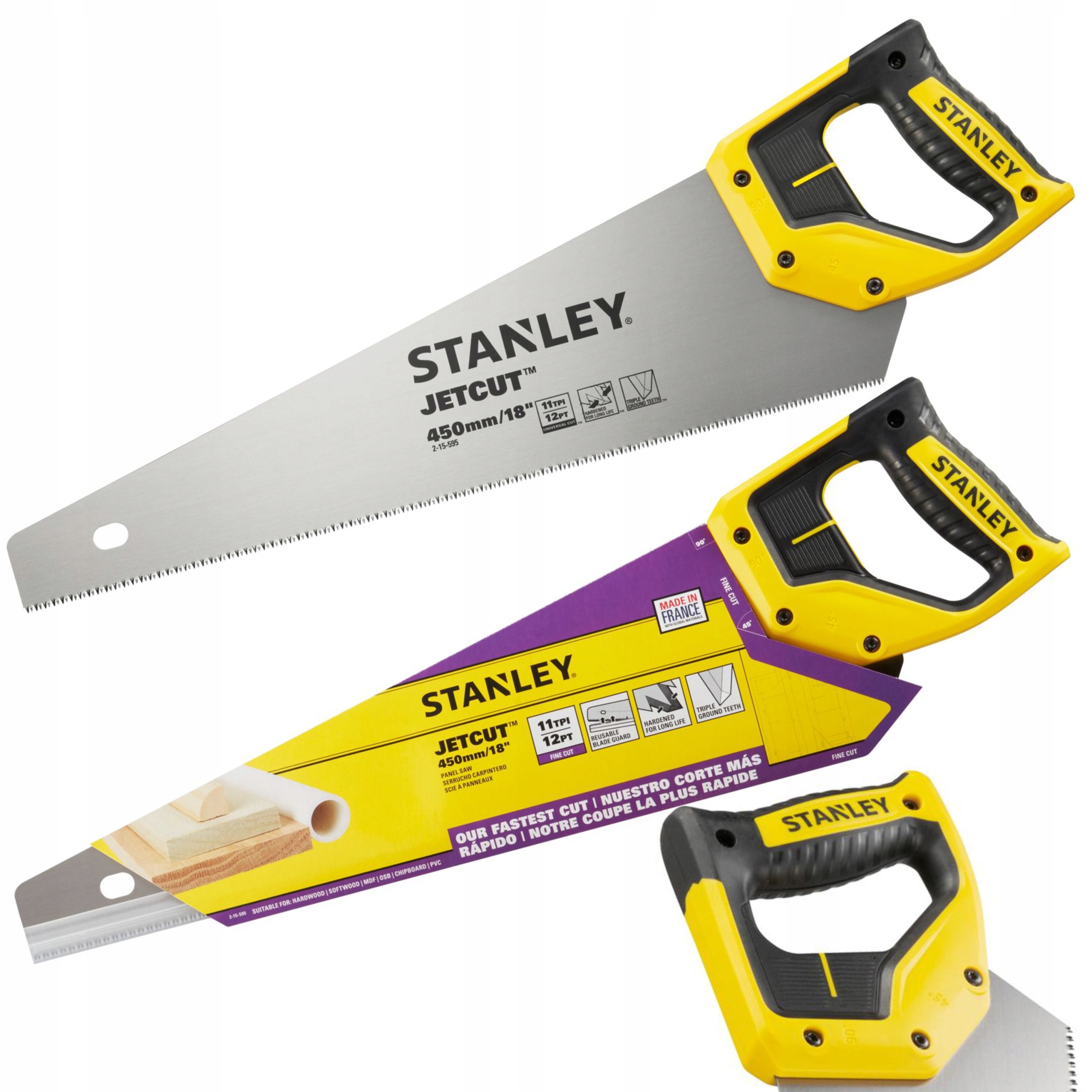 STANLEY 15-595 PIŁA RĘCZNA JET-CUT 450mm DO DREWNA FATMAX 2-15-595