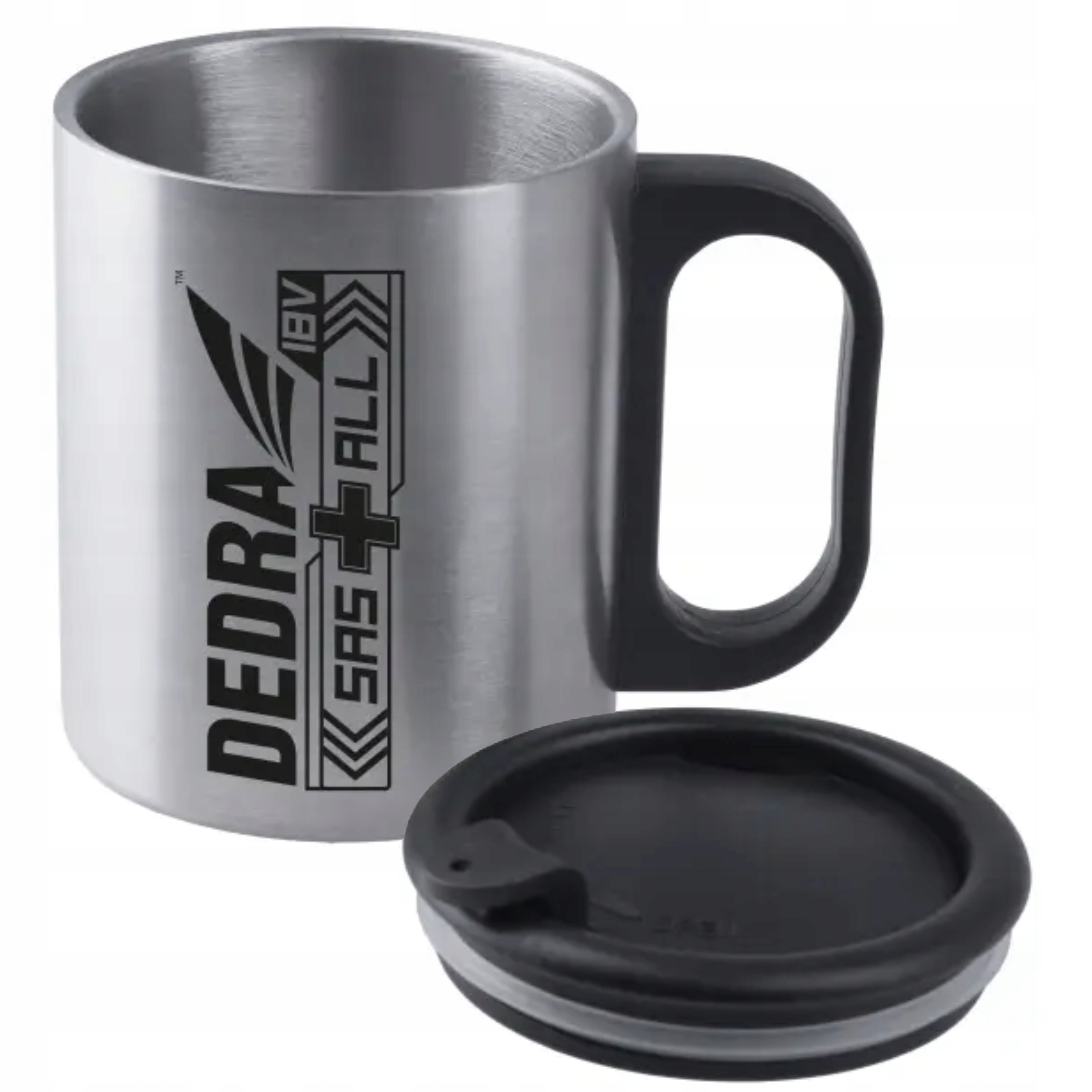 DEDRA ODPORNY KUBEK TERMICZNY ZE STALI NIERDZEWNEJ Z POKRYWKĄ DED69201