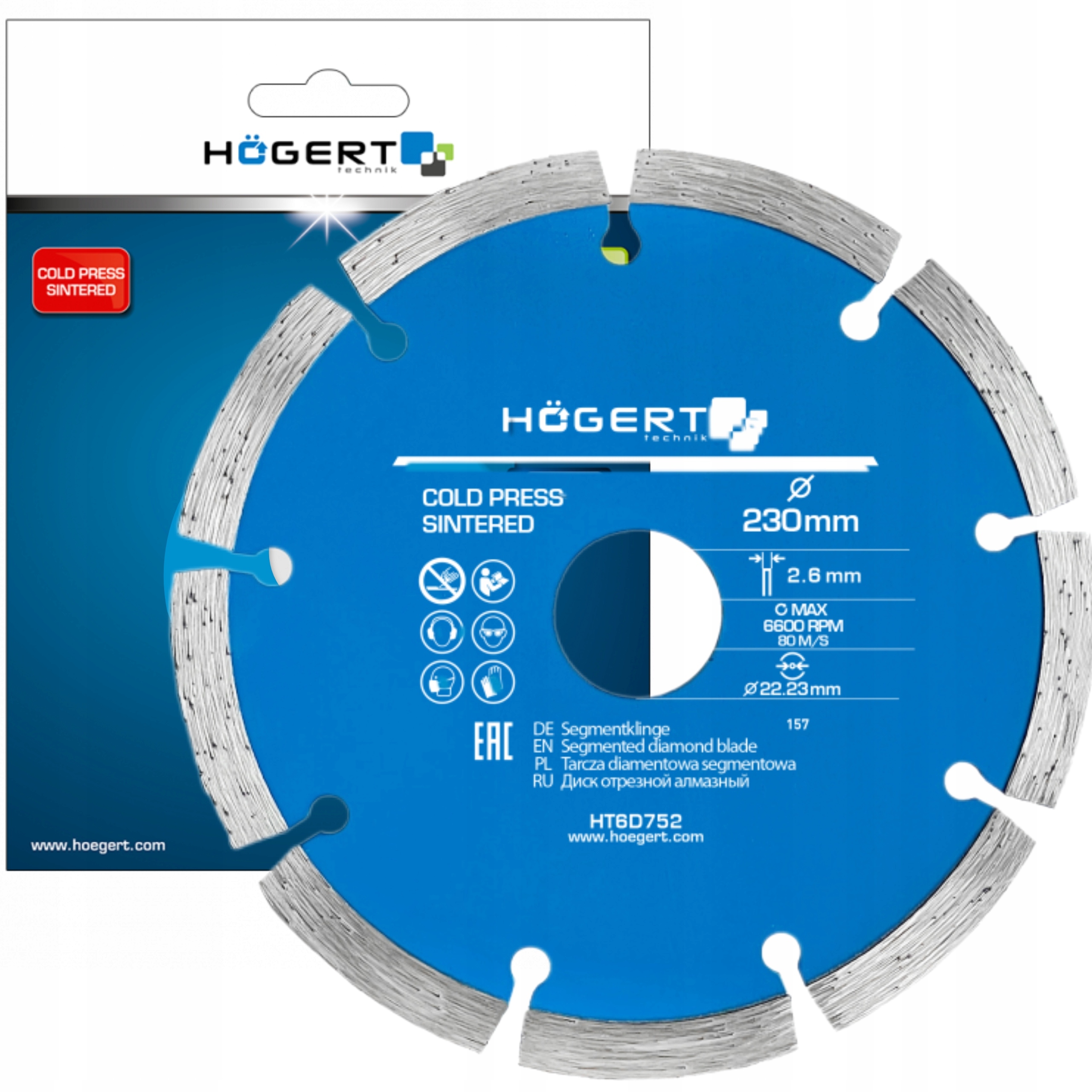 HOGERT TARCZA SEGMENTOWA DIAMENTOWA 130mm X 22.23mm 4800 RPM HT6D752