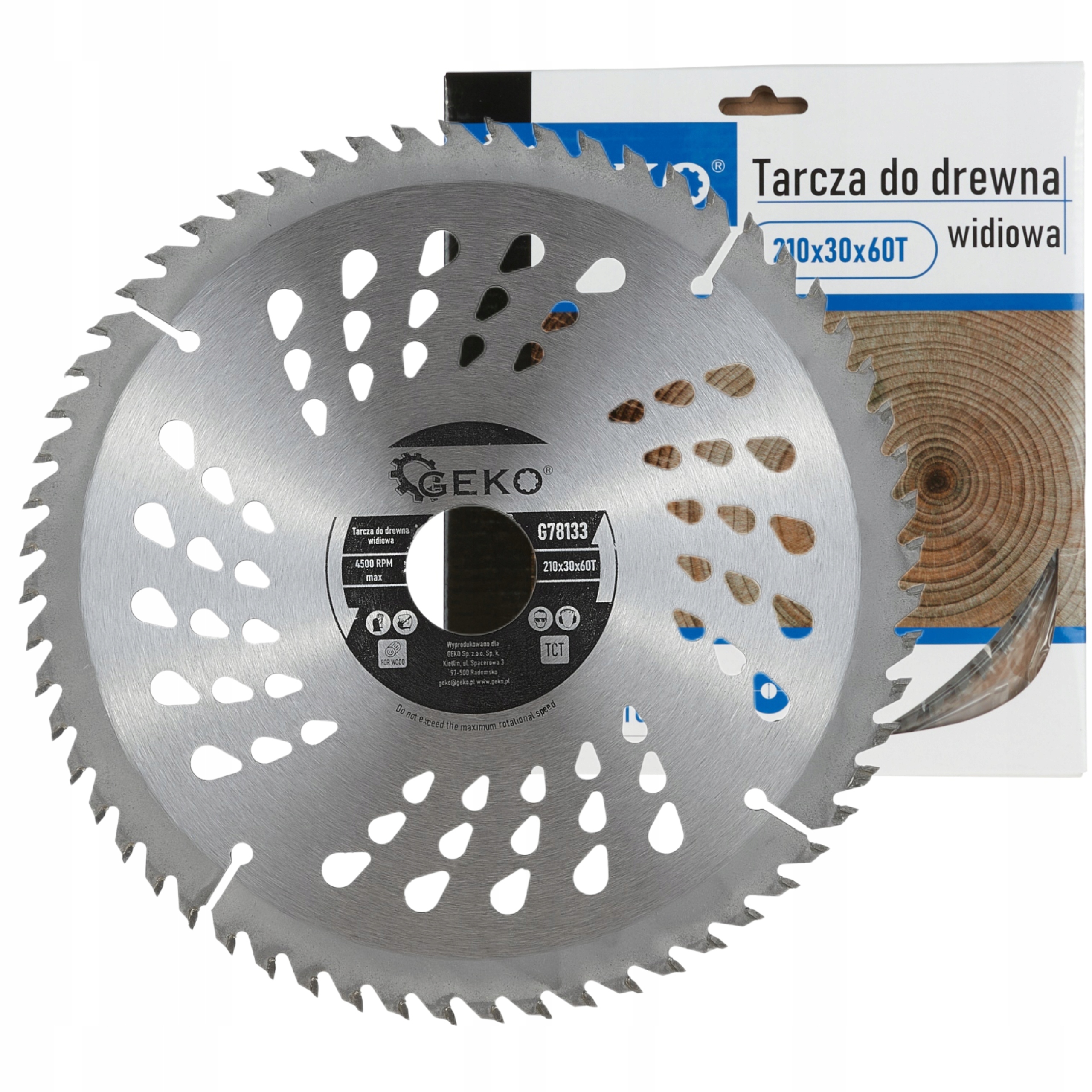 GEKO TARCZA DO DREWNA 210x30x60T WIDIOWA WIDIA WĘGLIKA WOLFRAMU TCT G78133