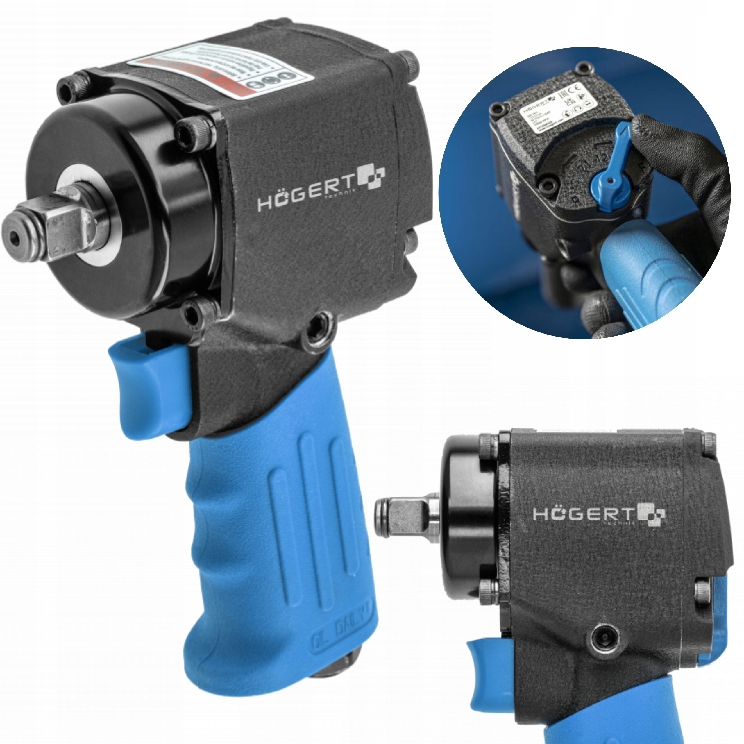 HOGERT KOMPAKTOWY KRÓTKI KLUCZ PNEUMATYCZNY ULTRA SHORT 1/2” 680 NM HT4R626