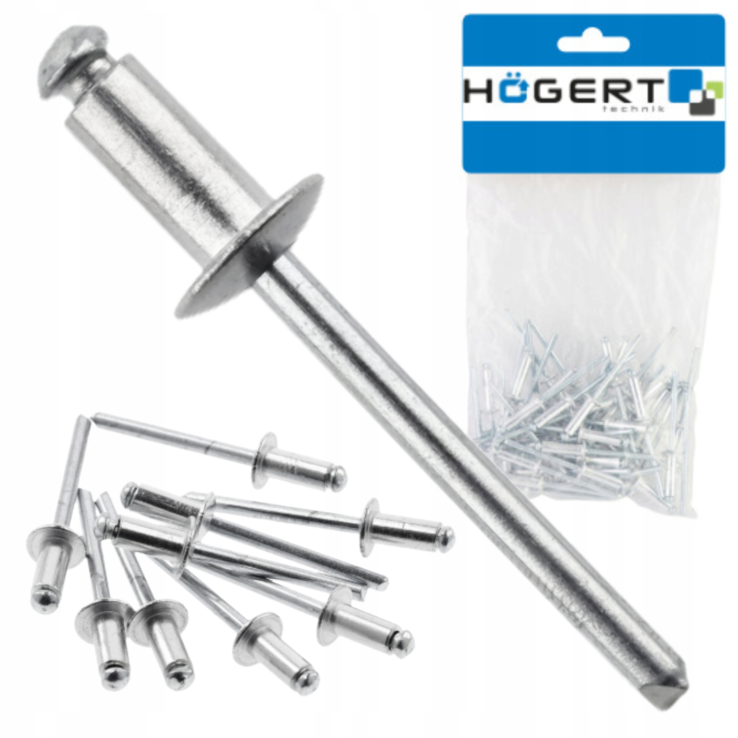 HOEGERT ZESTAW NITY 4×10mm 50 SZTUK ALUMINIUM-STAL HT2C163