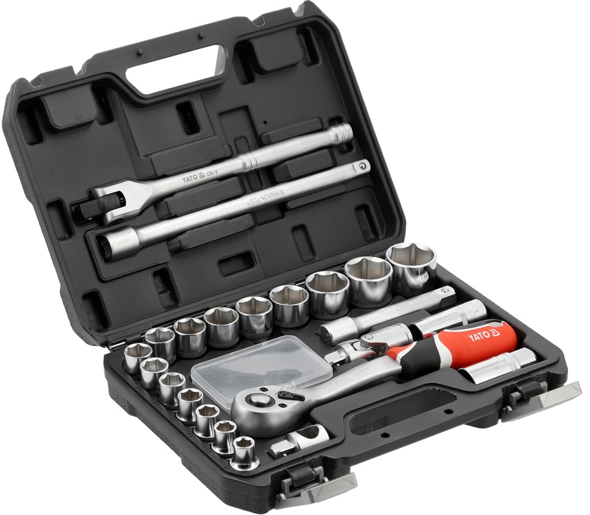YATO KOMPLET KLUCZY ZESTAW NARZĘDZIOWY 1/2" 24 ELEMENTY YT-12662