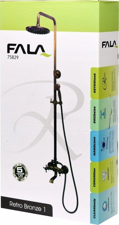 FALA 75829 BATERIA KOLUMNA PRYSZNICOWA RETRO Z DESZCZOWNICĄ