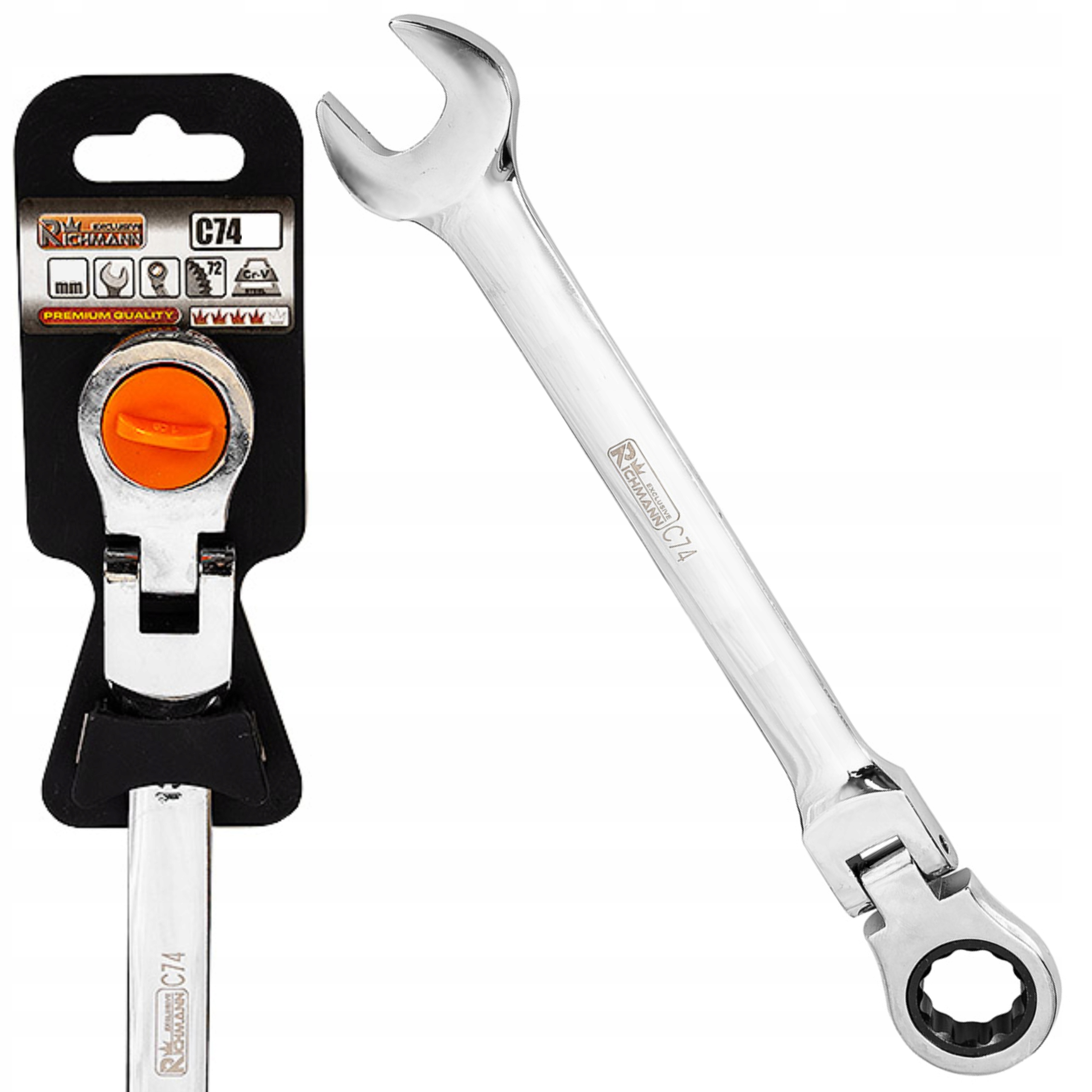 RICHMANN KLUCZ ŁAMANY Z GRZECHOTKĄ 72 ZĘBY 22 MM CR-V POLEROWANY C7452