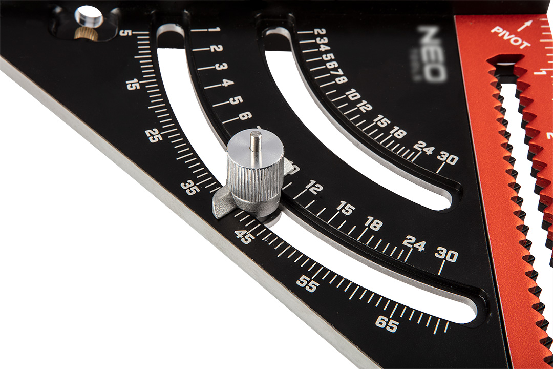 NEO TOOLS KĄTOWNIK ALUMINIOWY EKIERKA BUDOWLANA ZE STOPKĄ 185X 317mm 72-105