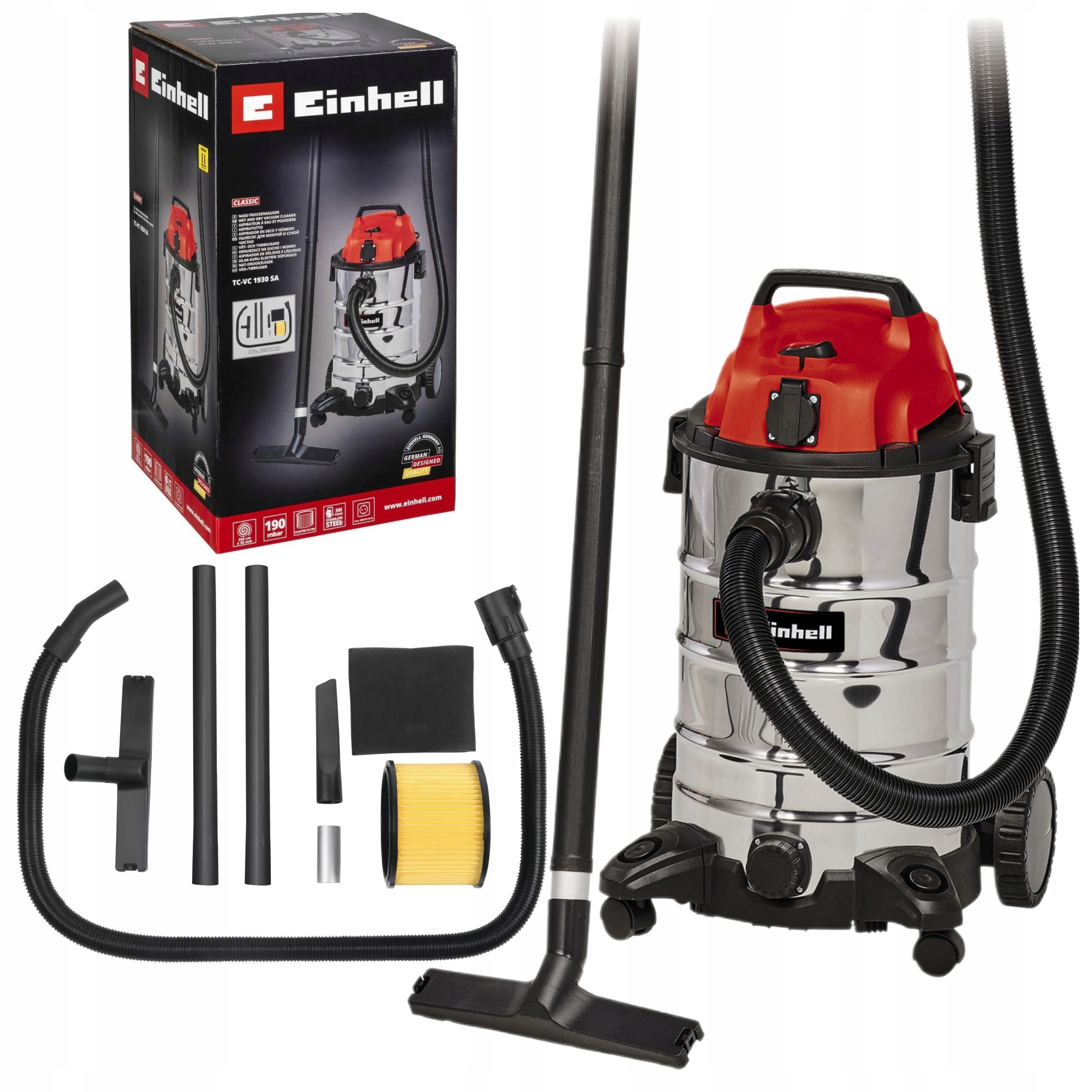 ODKURZACZ WARSZTATOWY 30L 1500W NA MOKRO SUCHO 230 V TC-VC 1930 SA EINHELL
