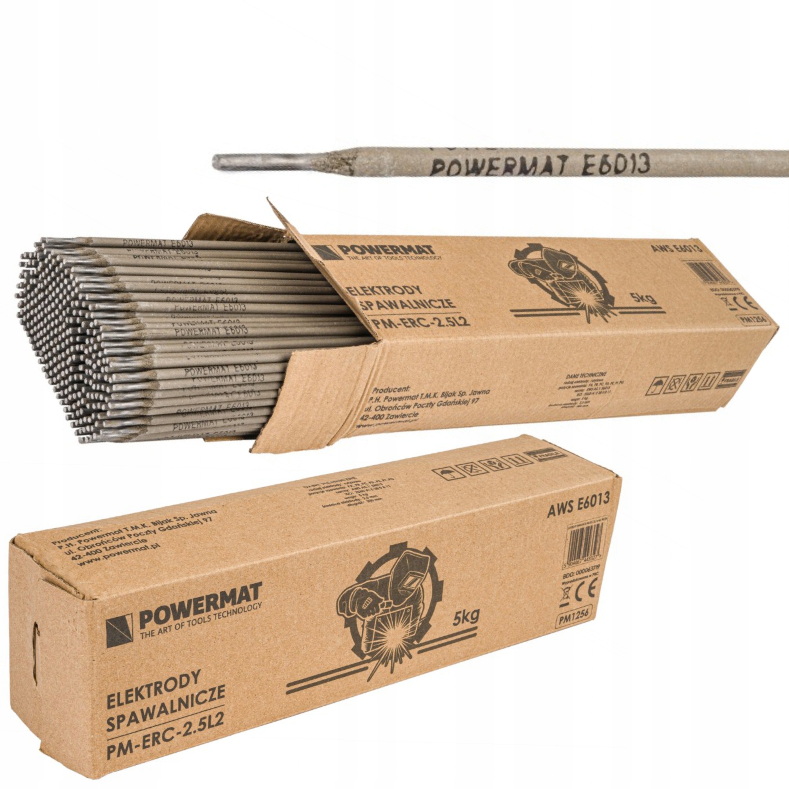 POWERMAT ELEKTRODY SPAWALNICZE RUTYLOWE 2,5mm 5KG ELEKTRODA DO SPAWANIA MMA