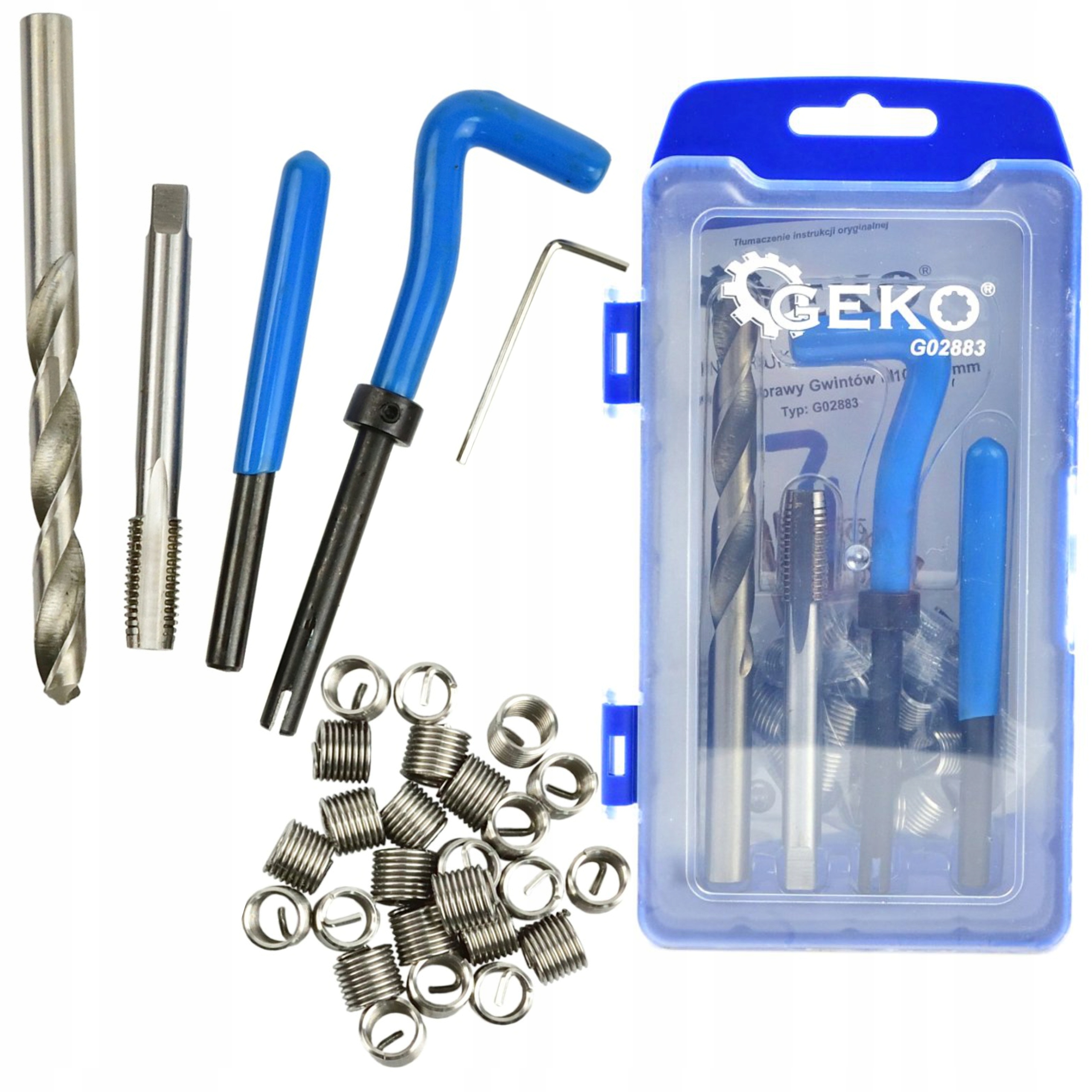 GEKO ZESTAW DO NAPRAWY GWINTÓW WALIZKA M10x1.50 HELICOIL 10 SPR G02883