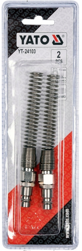 YATO STALOWE SZYBKOZŁĄCZE M ZE SPRĘZYNĄ NA WĄŻ 6X10MM 2 SZTUKI YT-24103