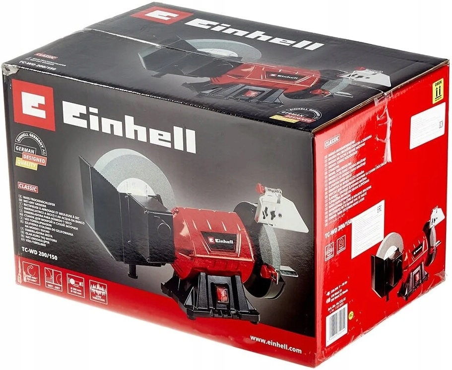 EINHELL SIECIOWA SZLIFIERKA STOŁOWA DO PRACY NA SUCHO I MOKRO TC-WD 200/150