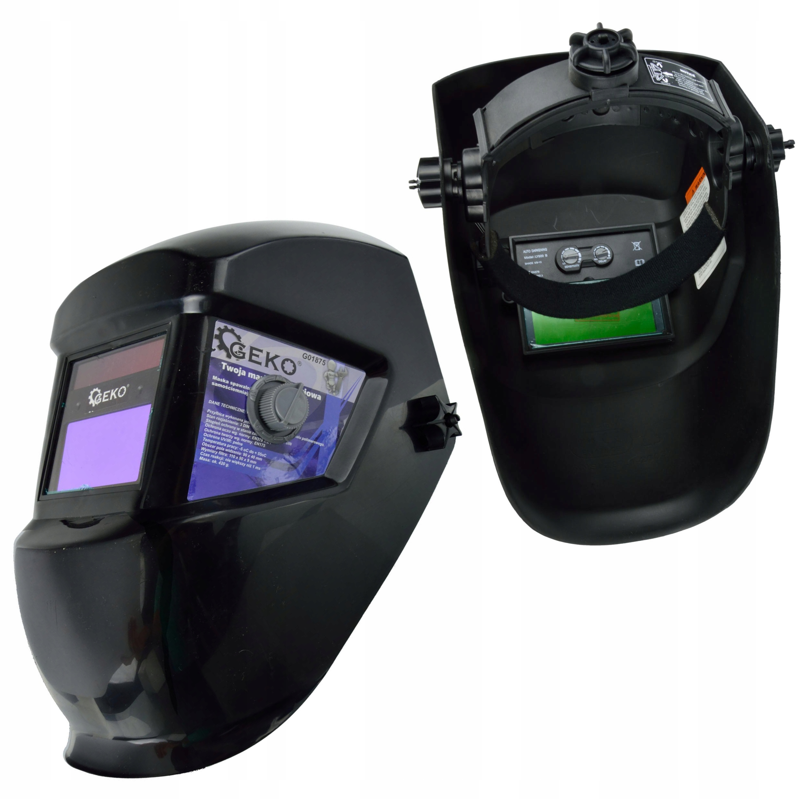 GEKO PRZYŁBICA MASKA SPAWALNICZA SAMOŚCIEMNIAJĄCA AUTOMATYCZNA CZUJNIK