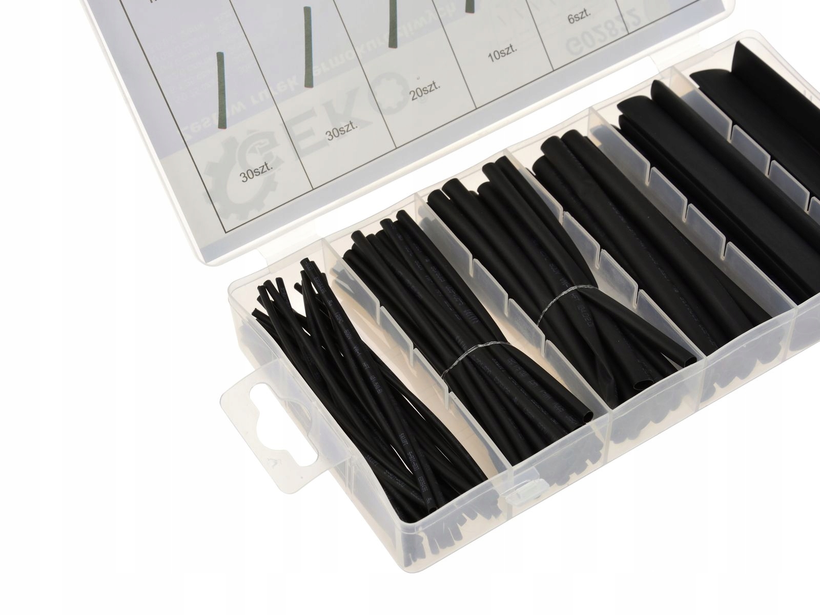 ZESTAW RUREK KOSZULKI TERMOKURCZLIWE 100SZT CZARNE