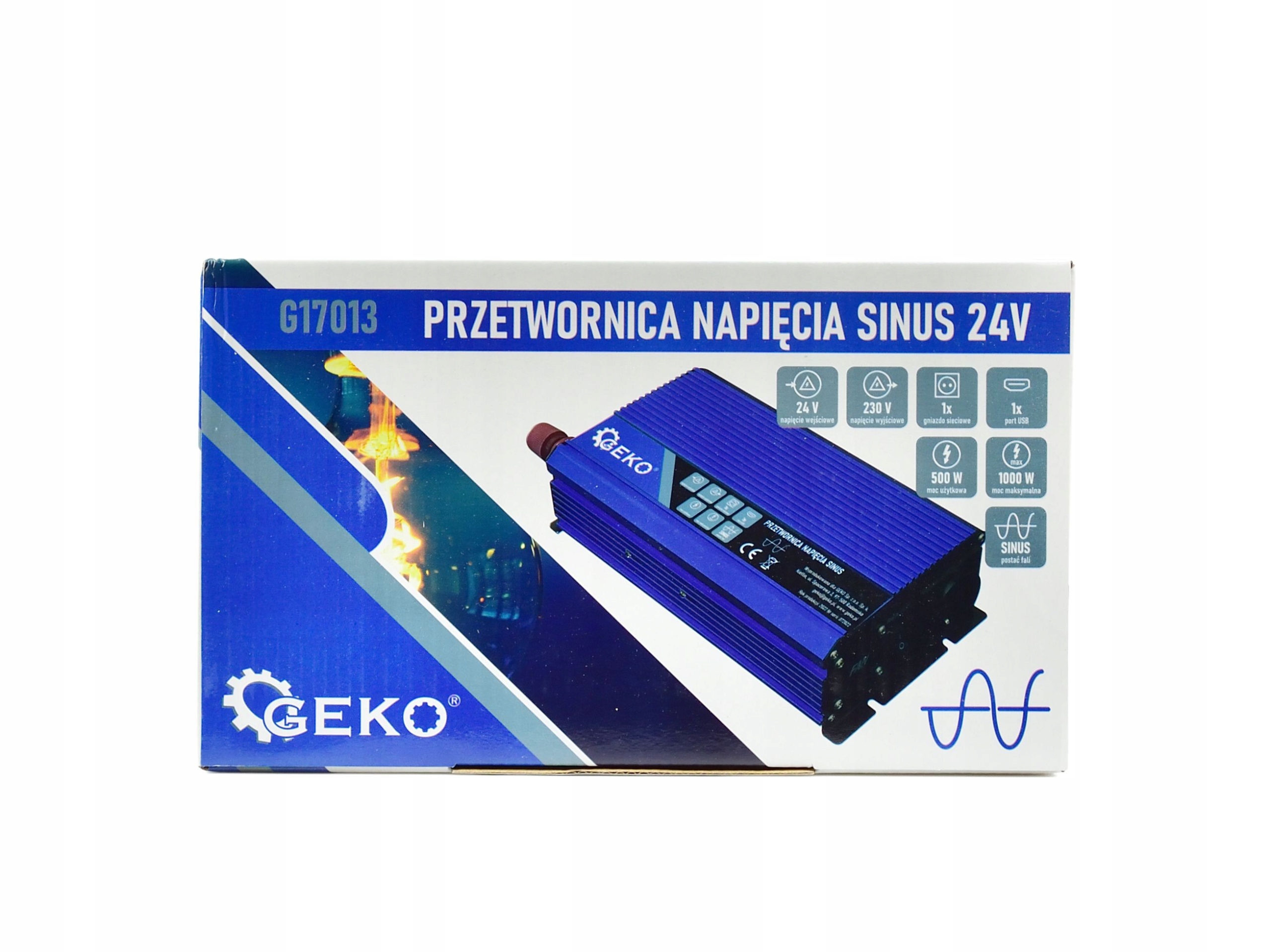 PRZETWORNICA NAPIĘCIA 24V / 230V 500/1000W SINUS