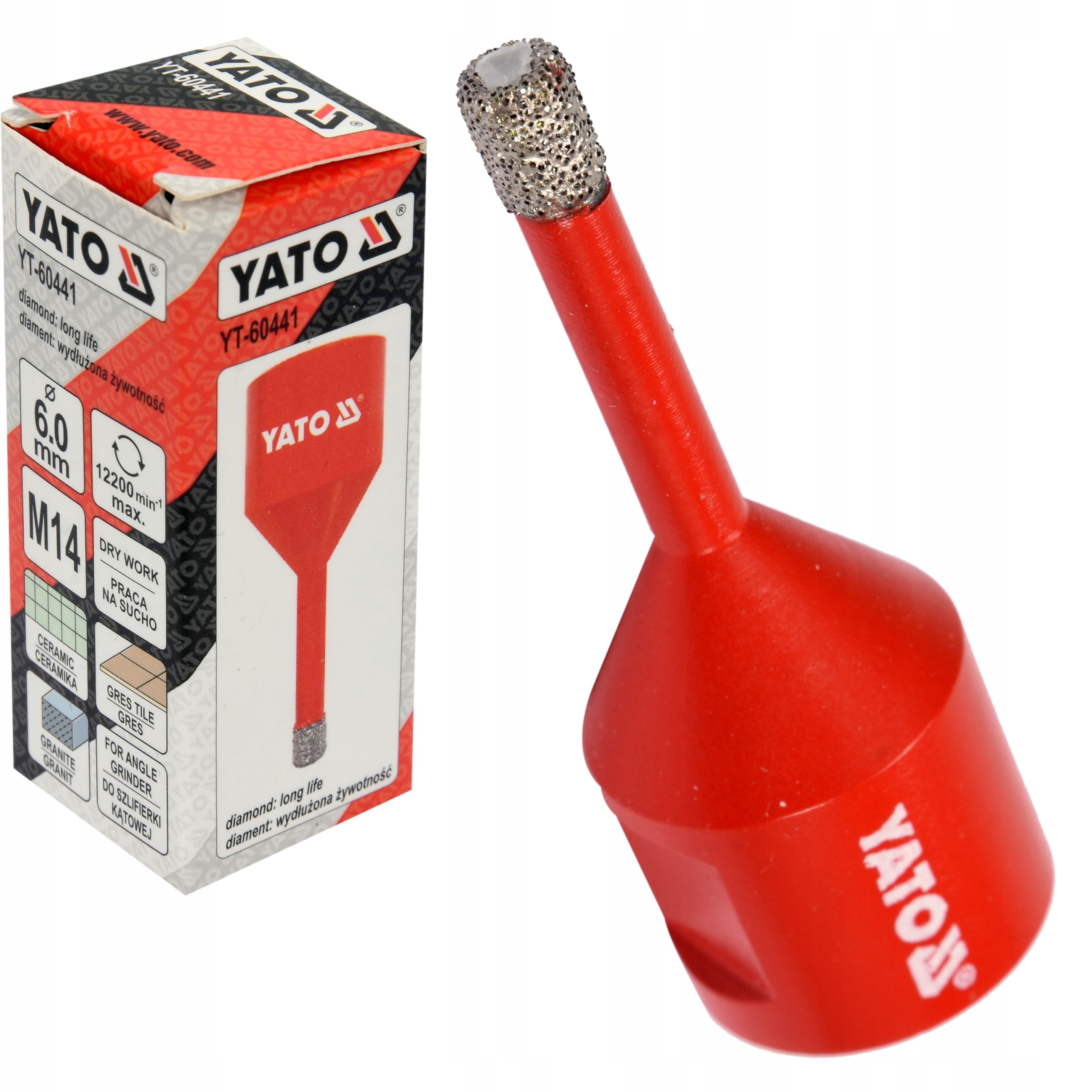 YATO WIERTŁO DO GRESU CERAMIKI DIAMENTOWE 6MM M14