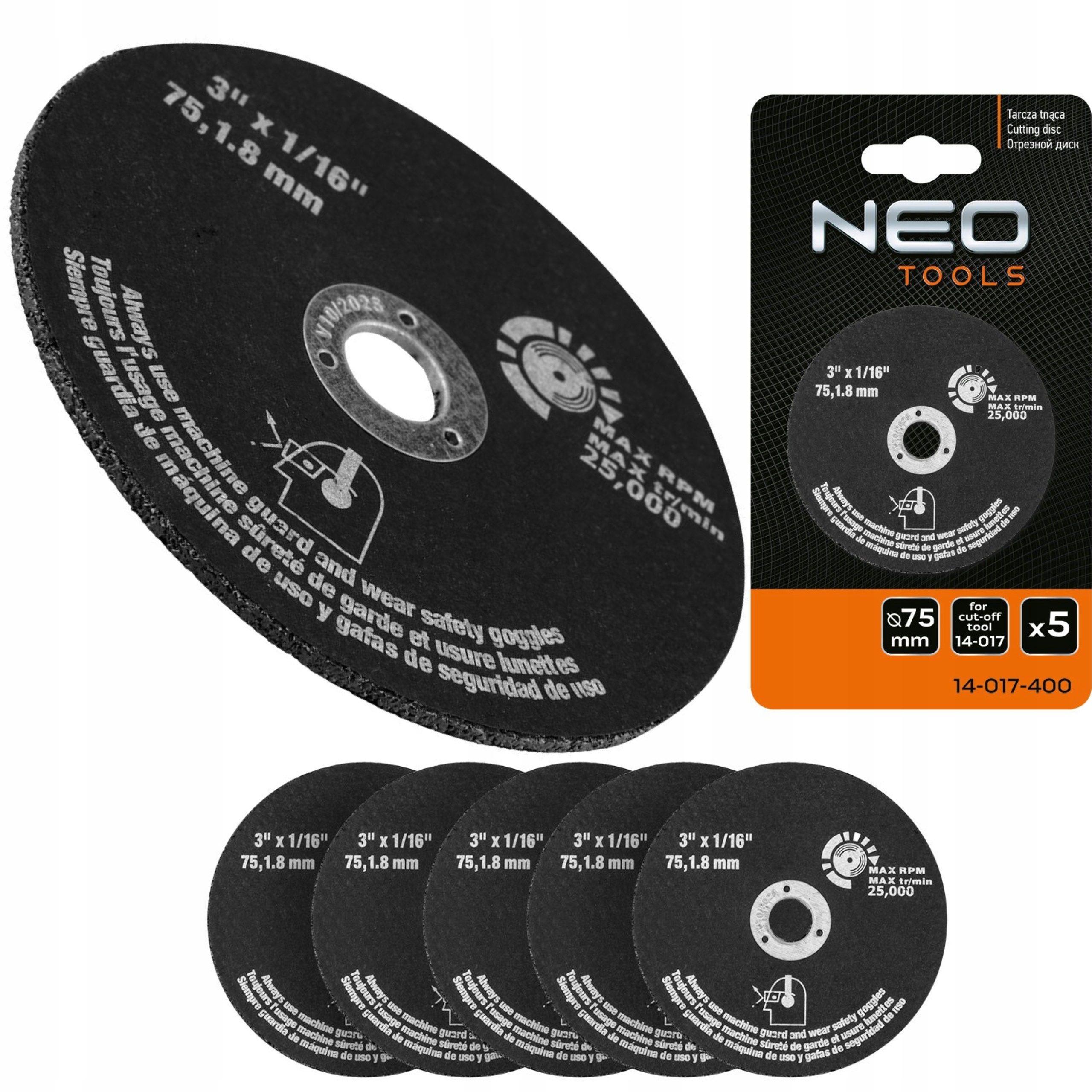 NEO ZESTAW 5 SZTUK TARCZA TNĄCA DO 14-017 75mm 14-017-400