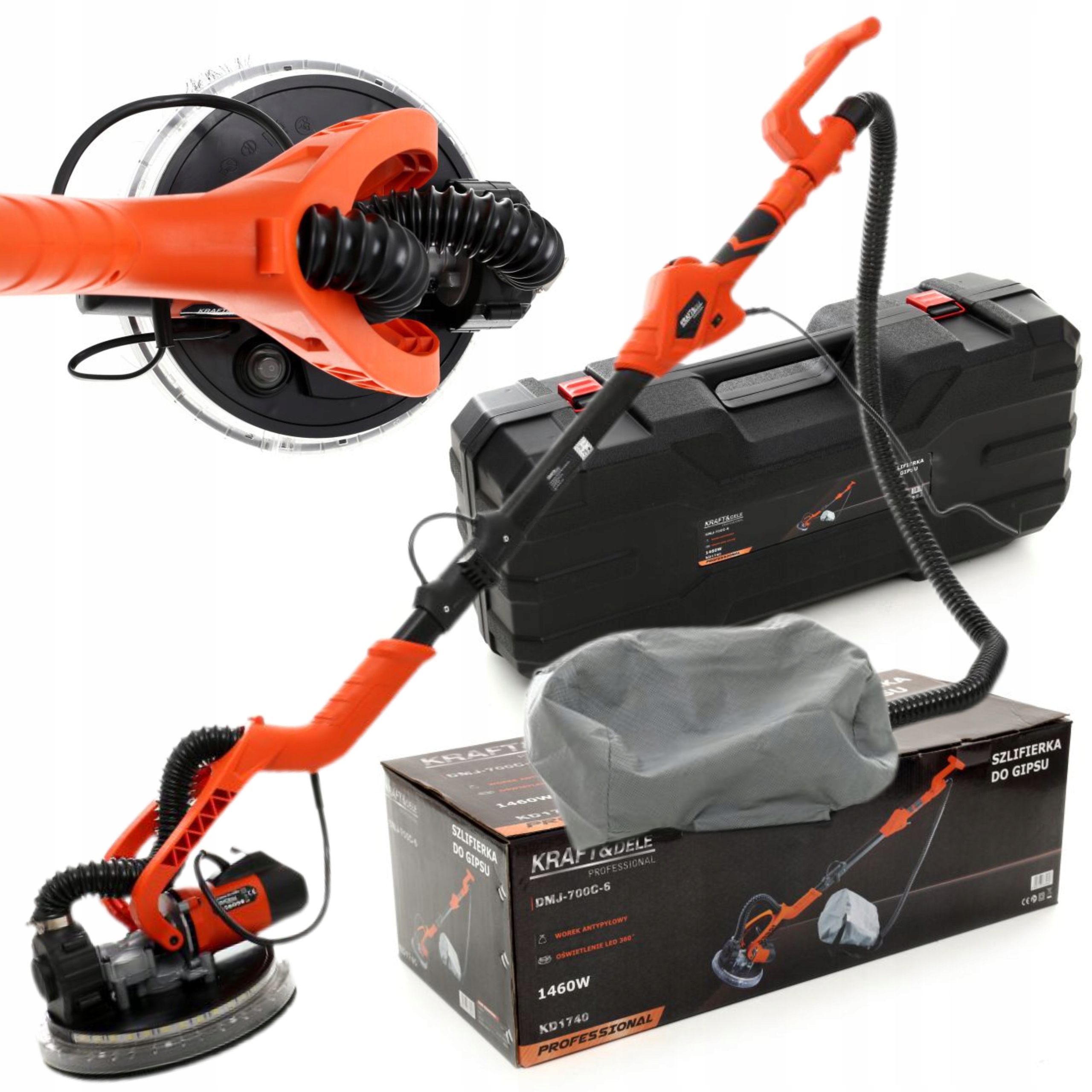 KRAFT&DELE SZLIFIERKA ŻYRAFA DO GŁADZI GIPSU TYNKU 225mm Z LED KD1740