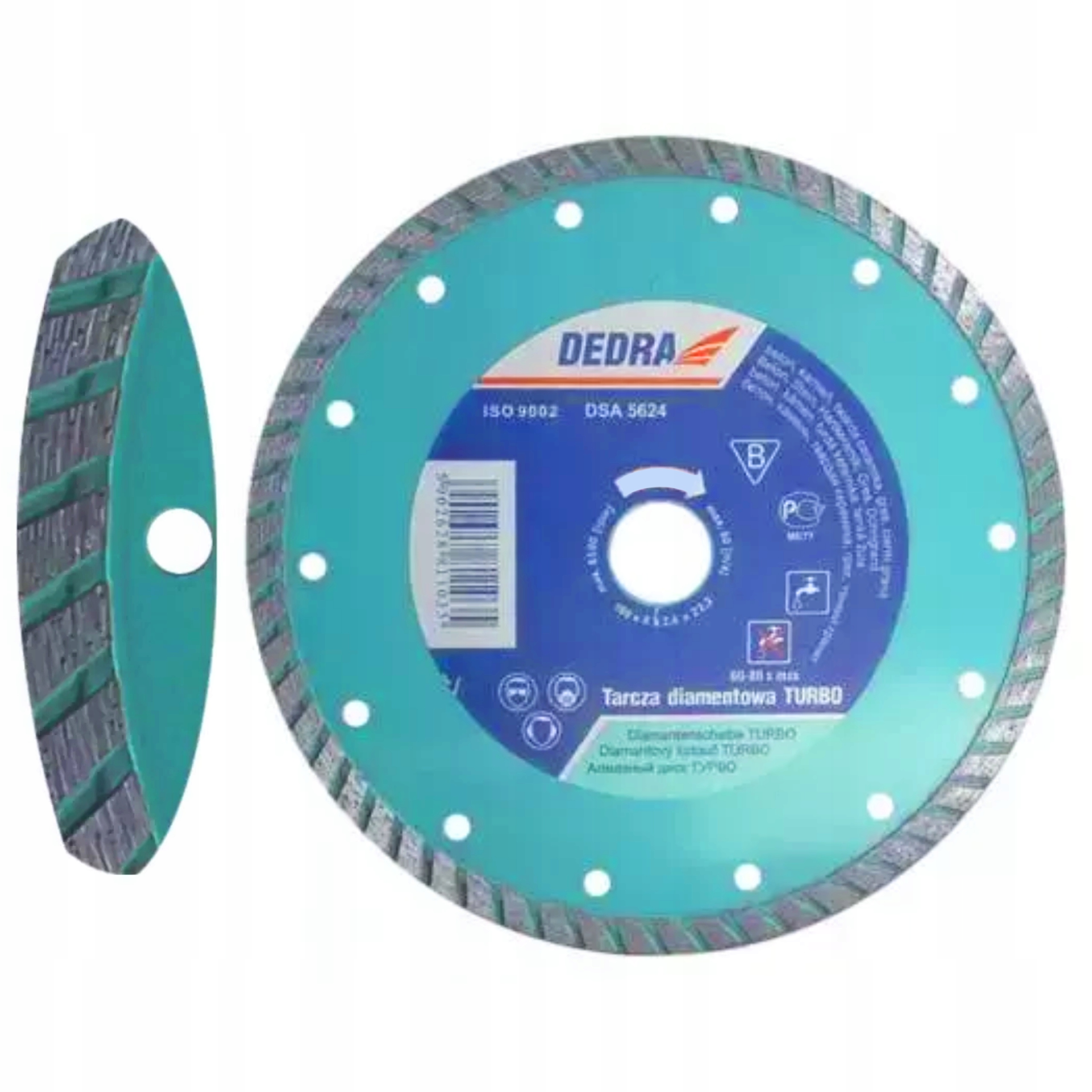 DEDRA TARCZA DIAMENTOWA TURBO DO BETONU GLAZURY GRES 115x22,2MM DEDRA H1100