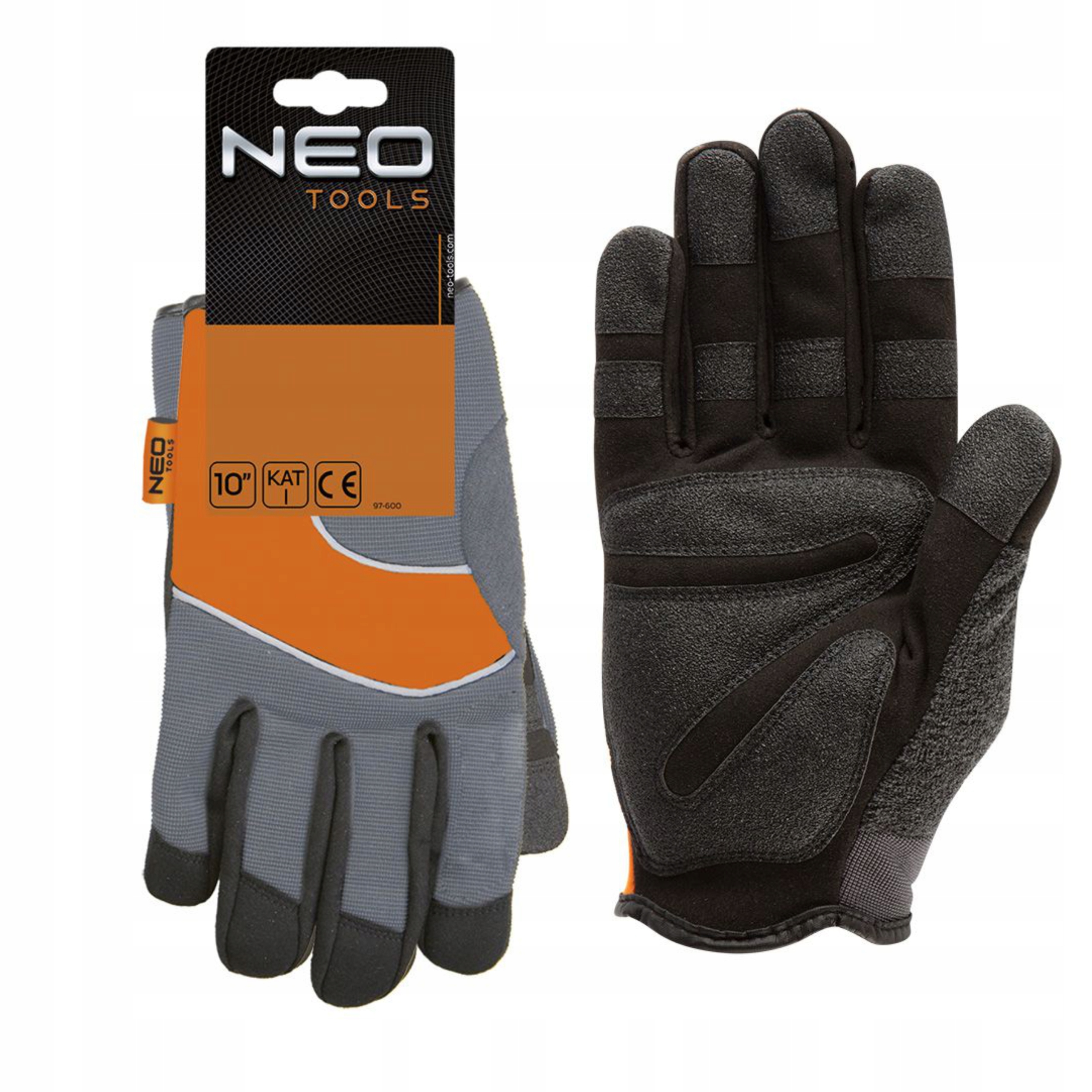 NEO RĘKAWICE OCHRONNE ROBOCZE SKÓRA SYNTETYCZNA WSTAWKI PCV 97-605 R.10